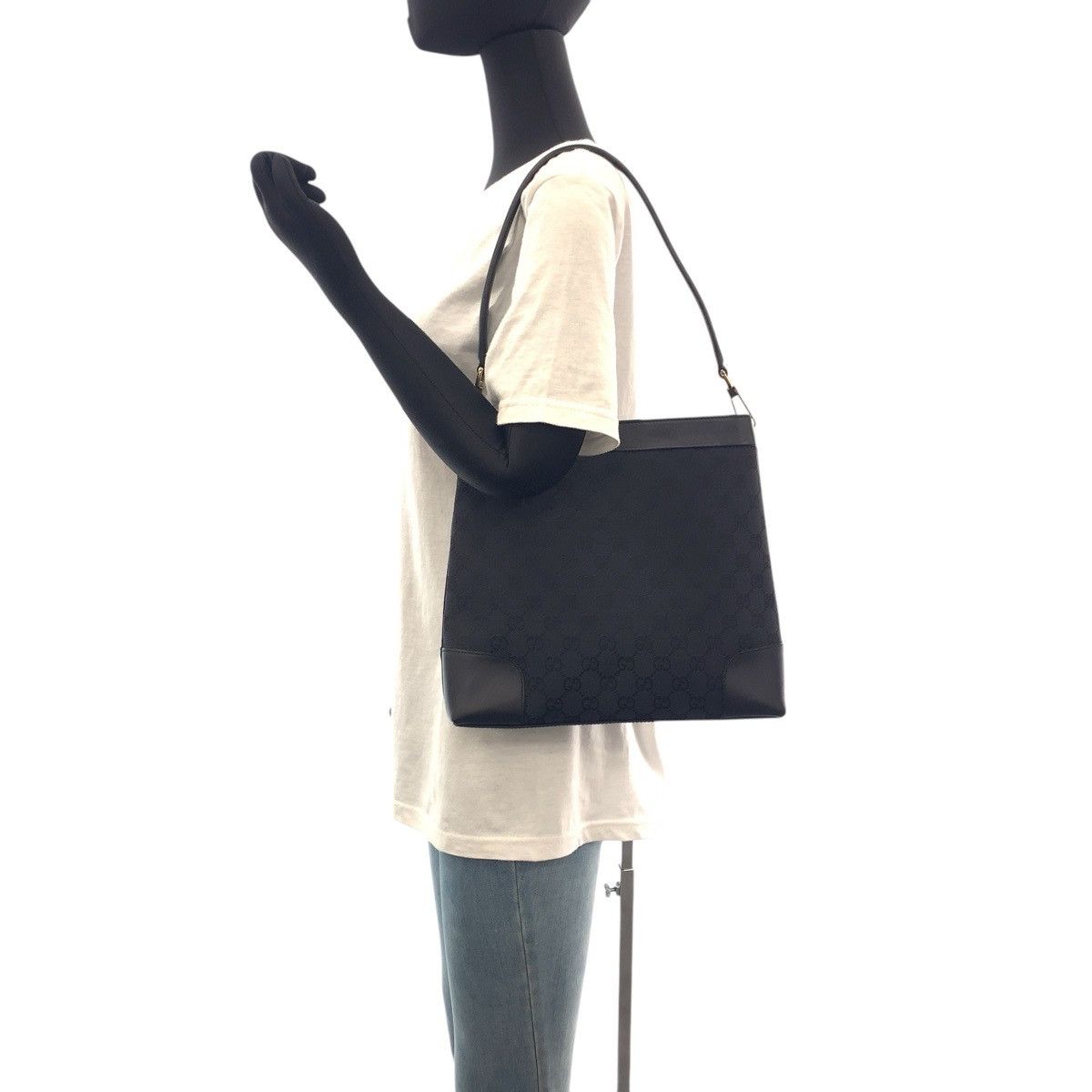 Gucci Gucci Gucci GG Canvas/Leather Shoulder Bag 001 4231 Canvas Shoulder Bag 001 4231 DUTY FREE for USA Size ONE SIZE - 6 Thumbnail