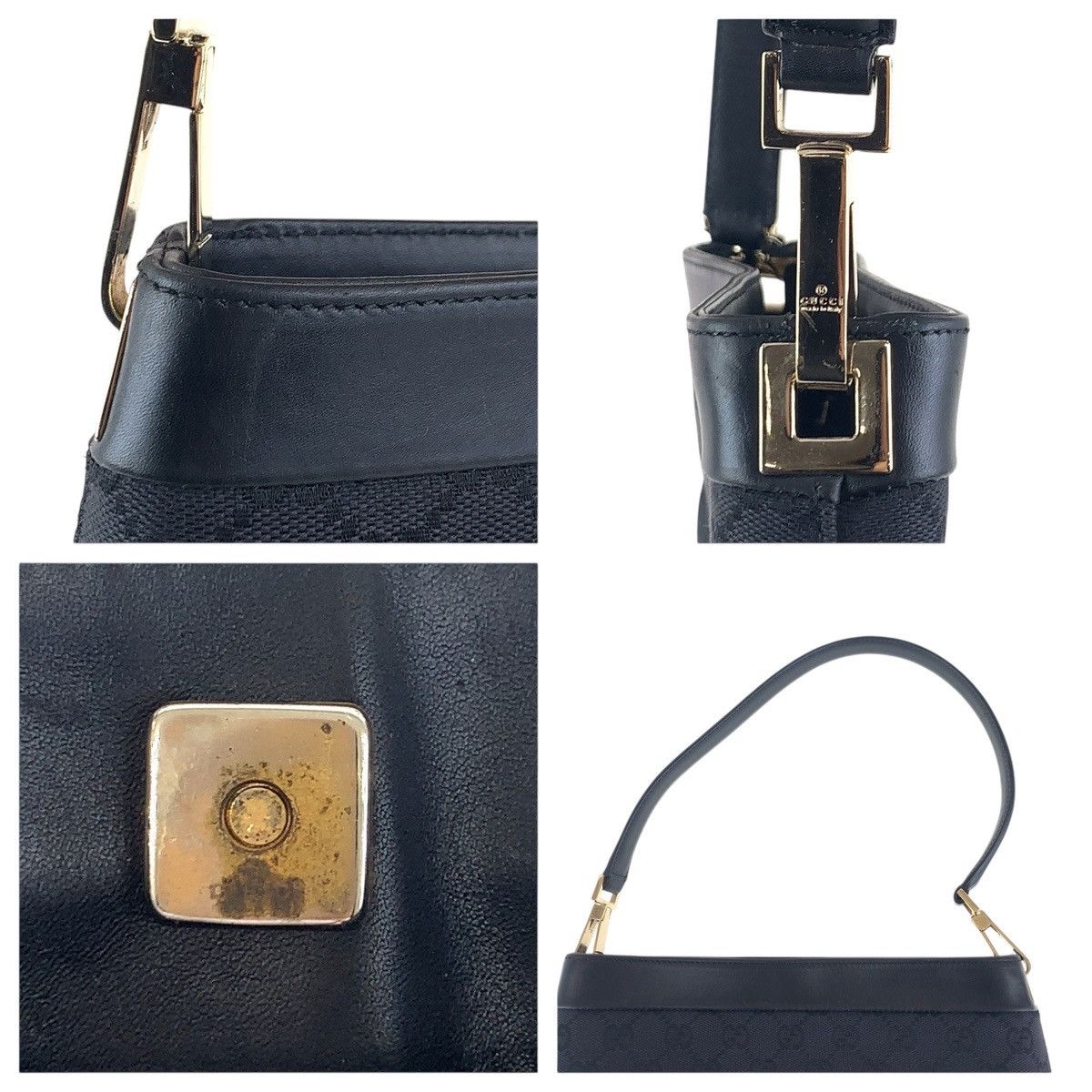 Gucci Gucci Gucci GG Canvas/Leather Shoulder Bag 001 4231 Canvas Shoulder Bag 001 4231 DUTY FREE for USA Size ONE SIZE - 5 Thumbnail