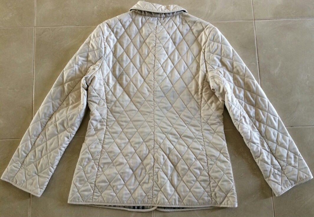 Burberry Diamond Quilted Beige Cream Nova Check Made In England Size US M / EU 48-50 / 2 - 2 Thumbnail