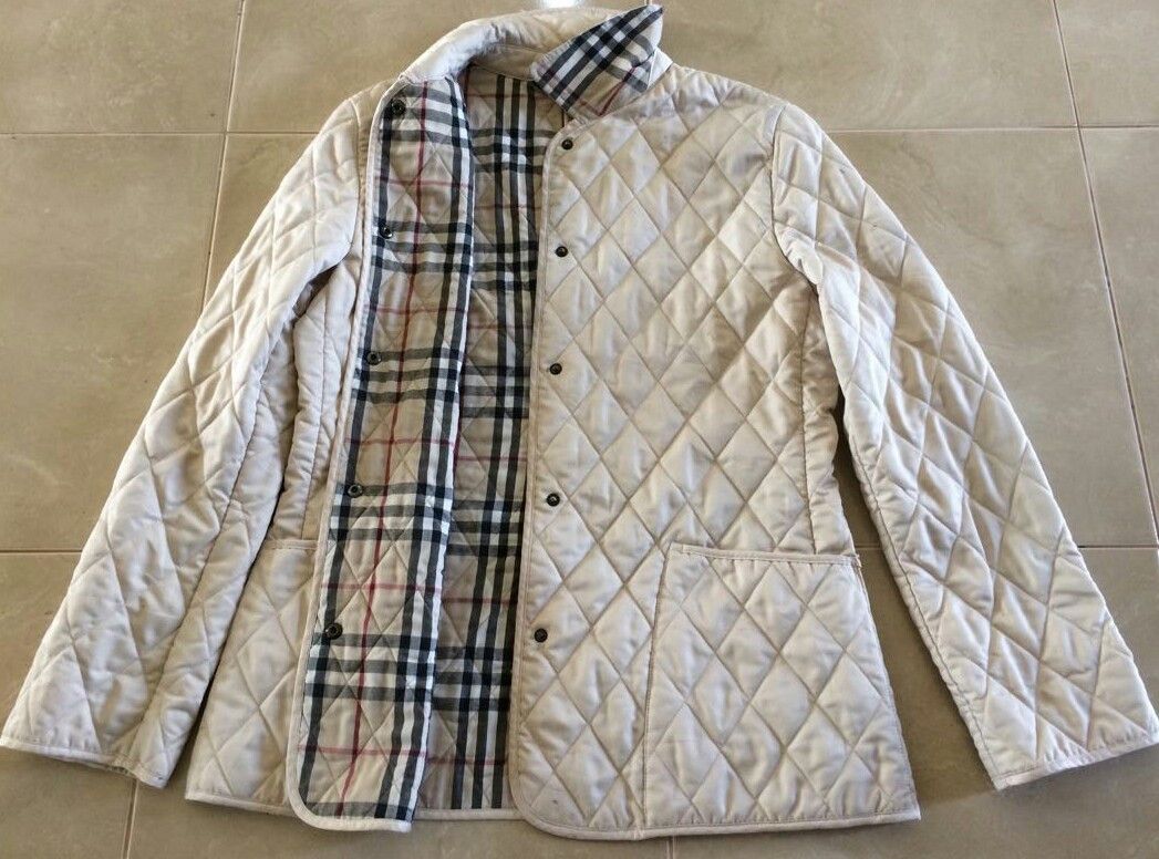 Burberry Diamond Quilted Beige Cream Nova Check Made In England Size US M / EU 48-50 / 2 - 3 Thumbnail
