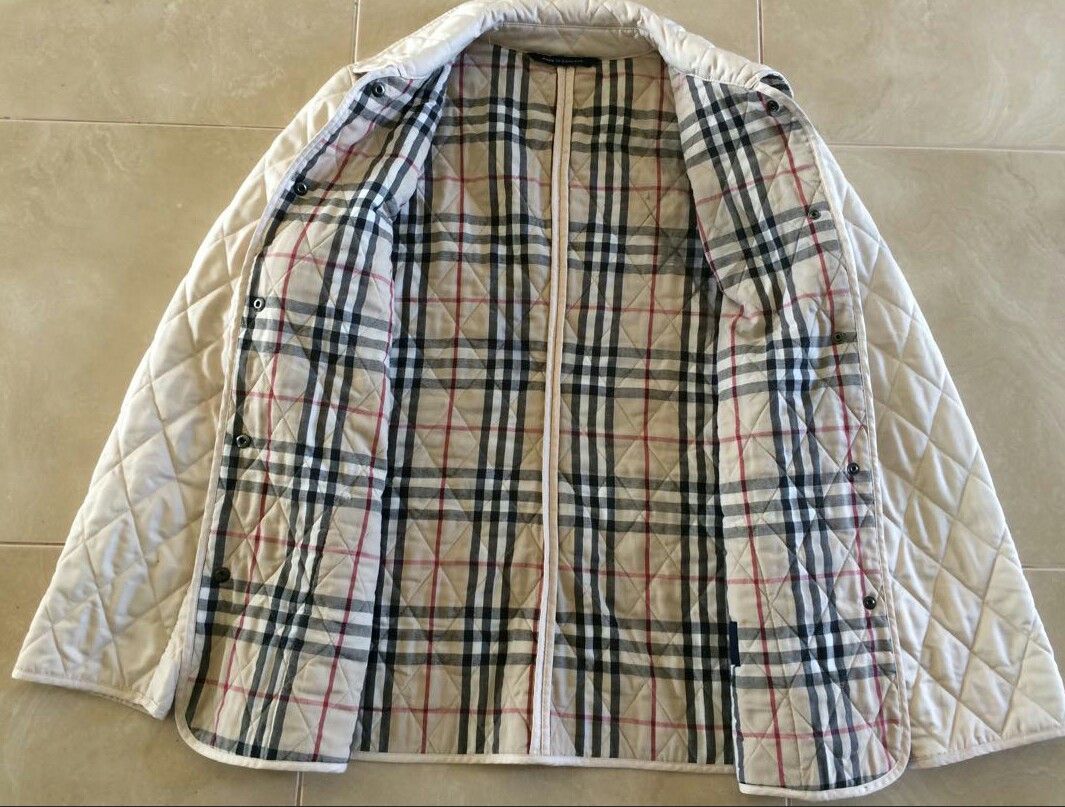 Burberry Diamond Quilted Beige Cream Nova Check Made In England Size US M / EU 48-50 / 2 - 5 Thumbnail