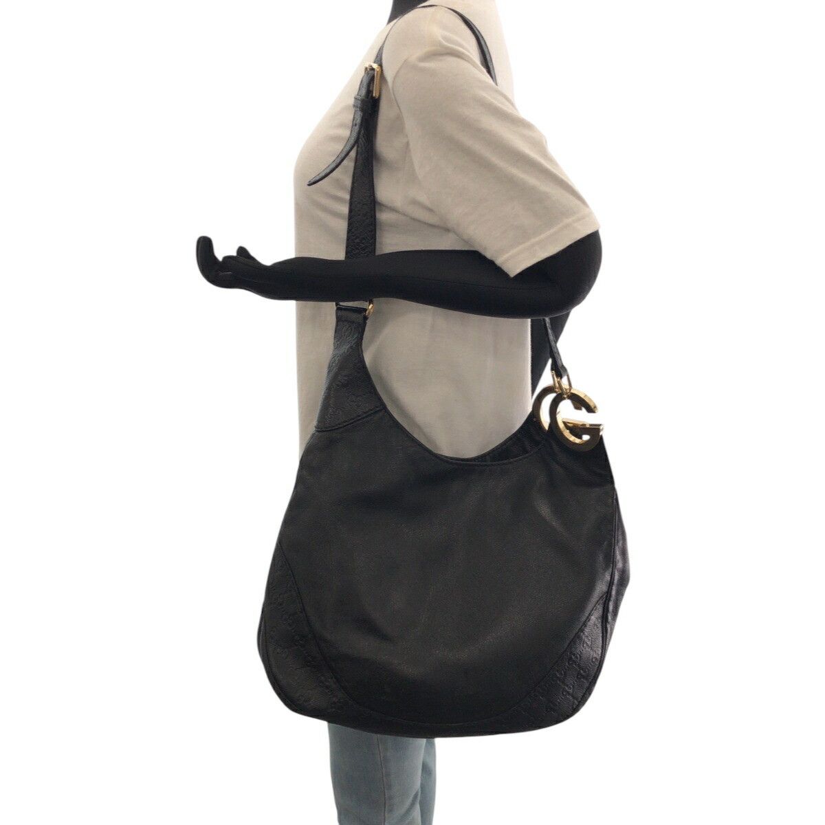 Gucci Gucci Gucci Guccissima Black Leather 2way Shoulder Bag 203503 Leather Shoulder Bag 203503 DUTY FREE for USA Size ONE SIZE - 7 Thumbnail