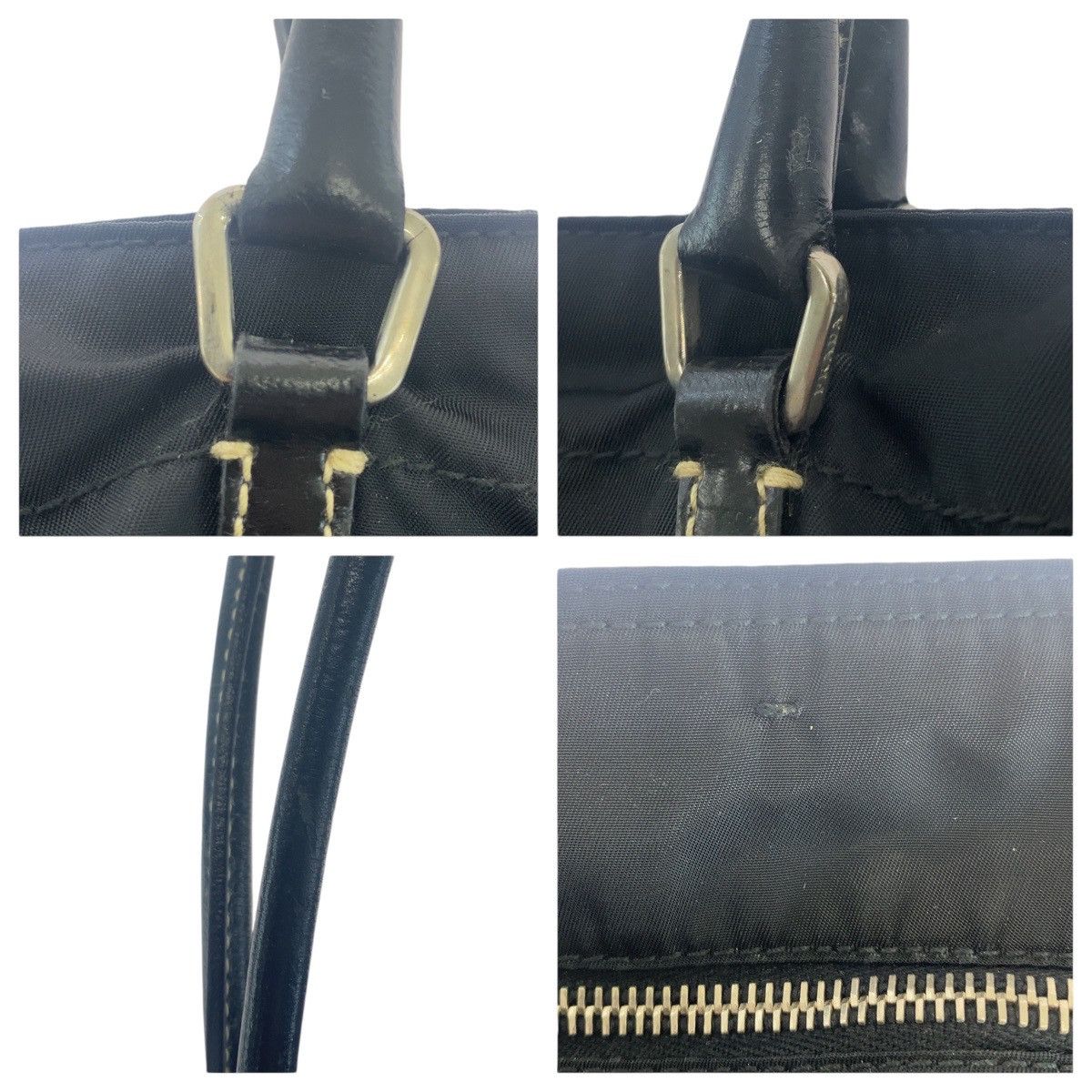 Prada Prada Prada Tessuto Nylon/Leather 2way Bag 32 Leather Shoulder Bag 三角ロゴプレート DUTY FREE for USA Size ONE SIZE - 4 Thumbnail