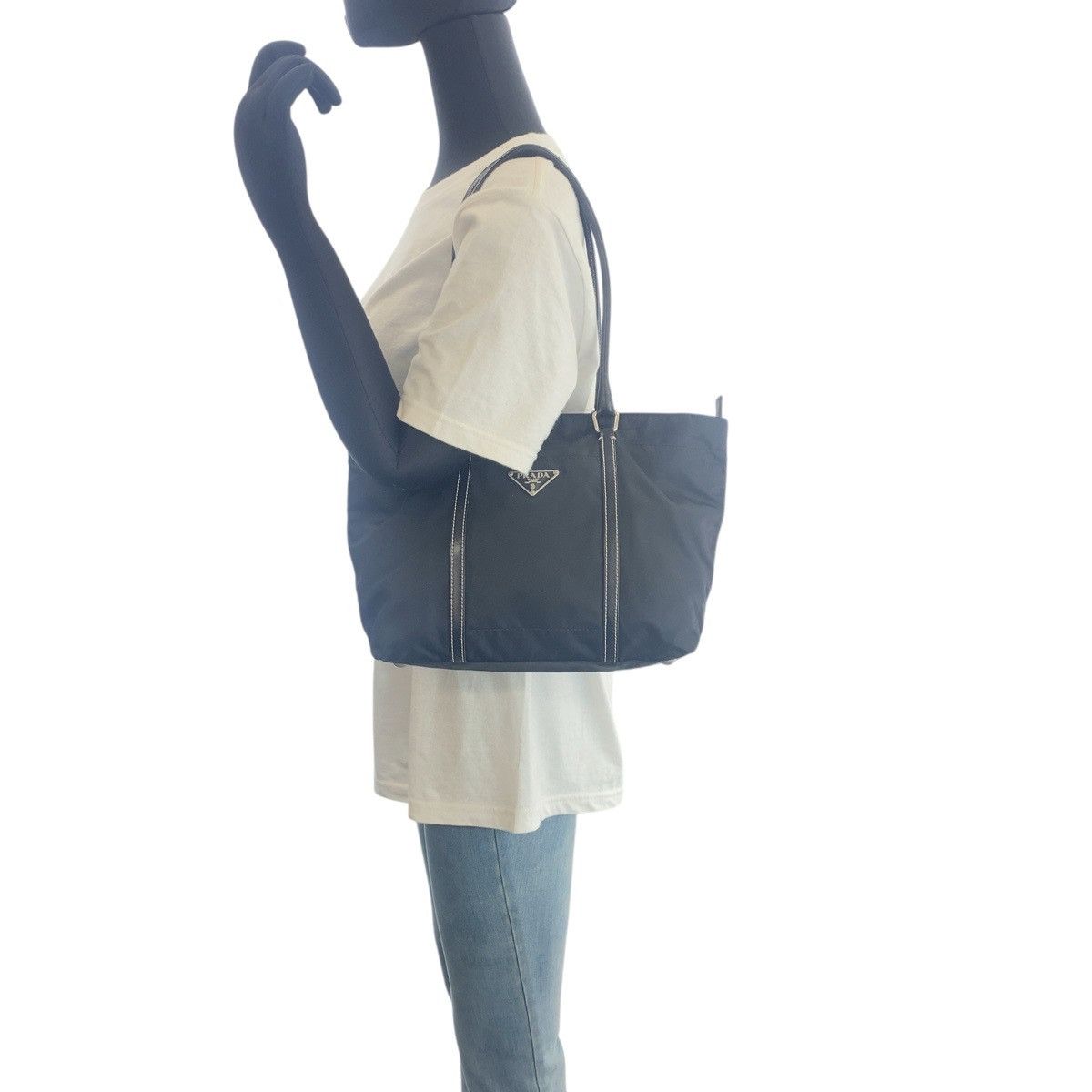 Prada Prada Prada Tessuto Nylon/Leather 2way Bag 32 Leather Shoulder Bag 三角ロゴプレート DUTY FREE for USA Size ONE SIZE - 6 Thumbnail