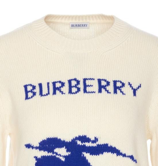 Burberry BURBERRY Women Sweater 8103045 B9352 White Size L / US 10 / IT 46 - 4 Thumbnail