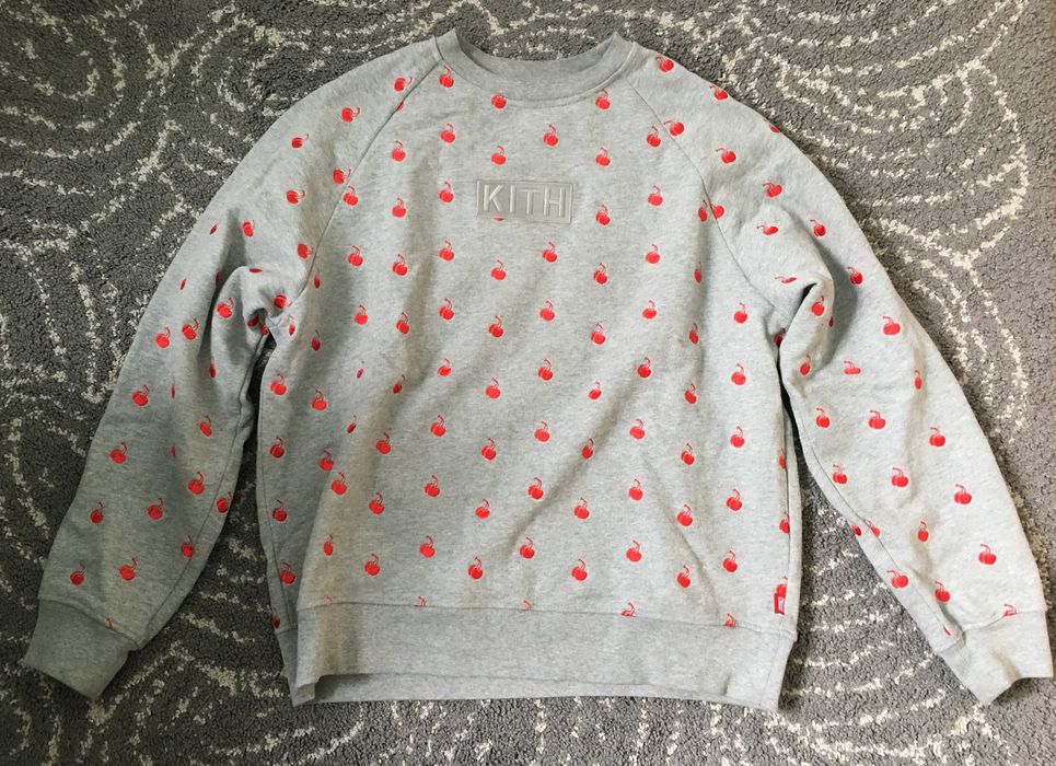 Kith Coca Cola Cherries Gray Crewneck Box Logo | Grailed