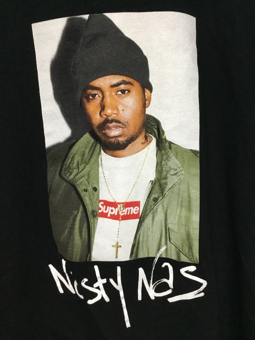 Supreme nas tee store black