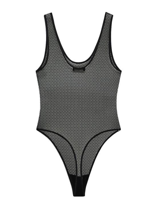Anine Bing ANINE BING Women Bodysuit Tops A1010685 BLK26 BLACK Size S / US 4 / IT 40 - 4 Thumbnail