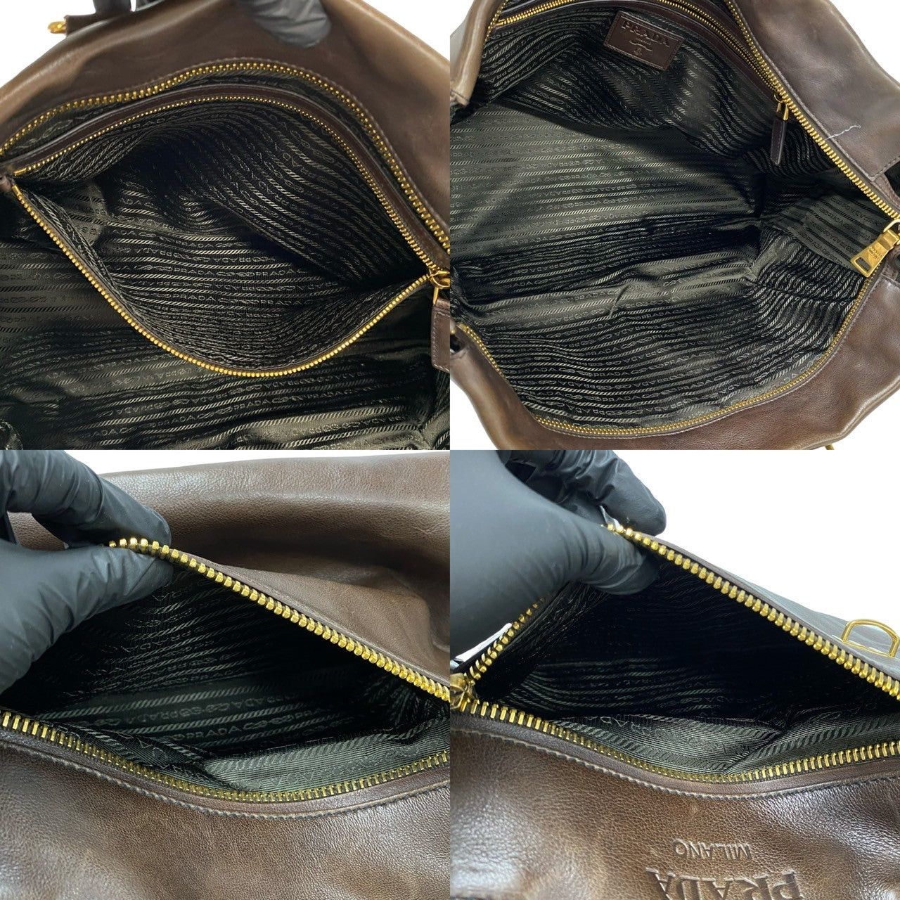 Prada Prada Shoulder Bag Brown Leather Size ONE SIZE - 8 Thumbnail