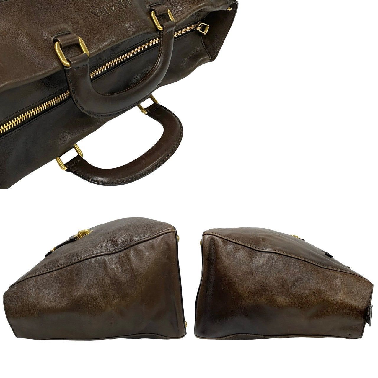 Prada Prada Shoulder Bag Brown Leather Size ONE SIZE - 5 Thumbnail