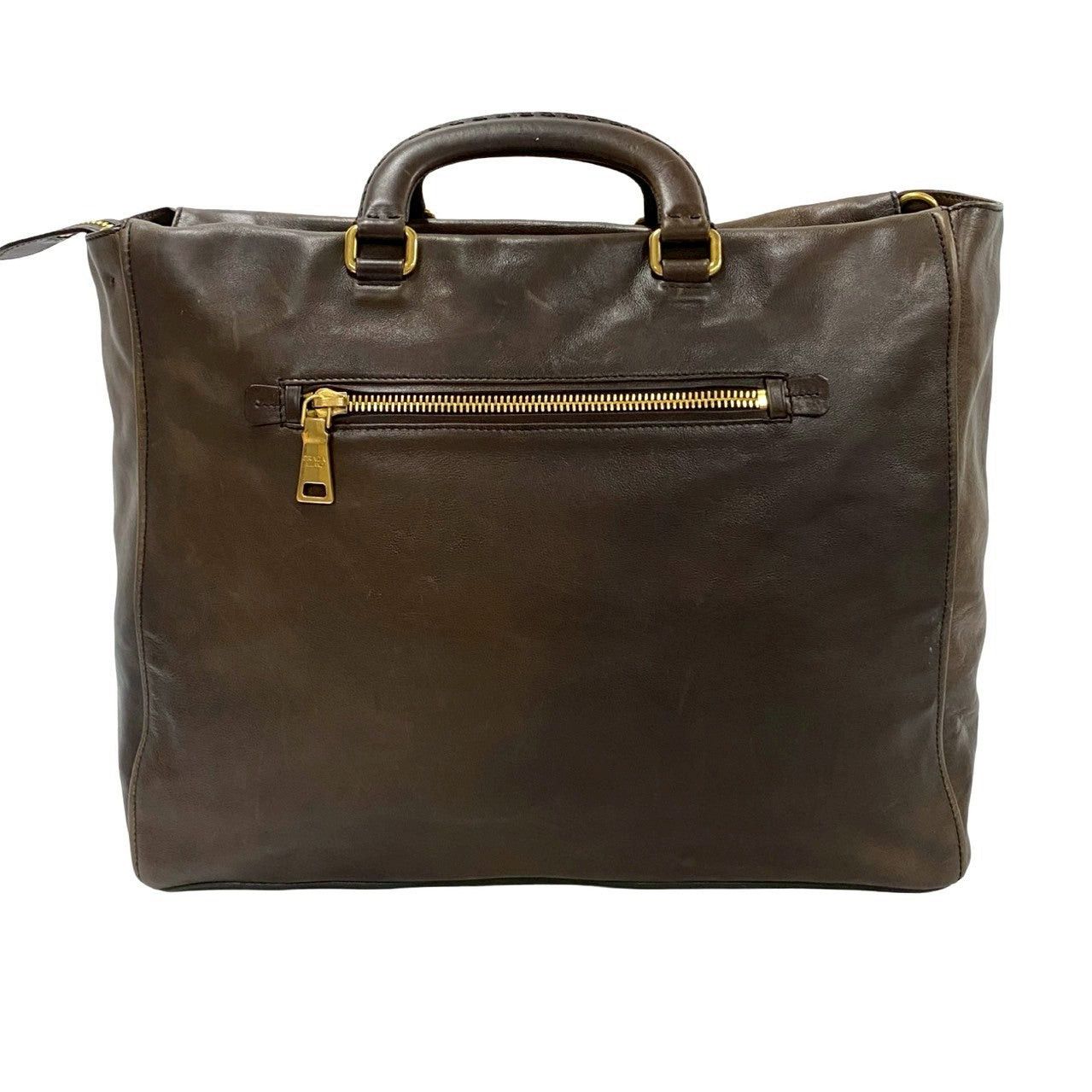 Prada Prada Shoulder Bag Brown Leather Size ONE SIZE - 4 Thumbnail