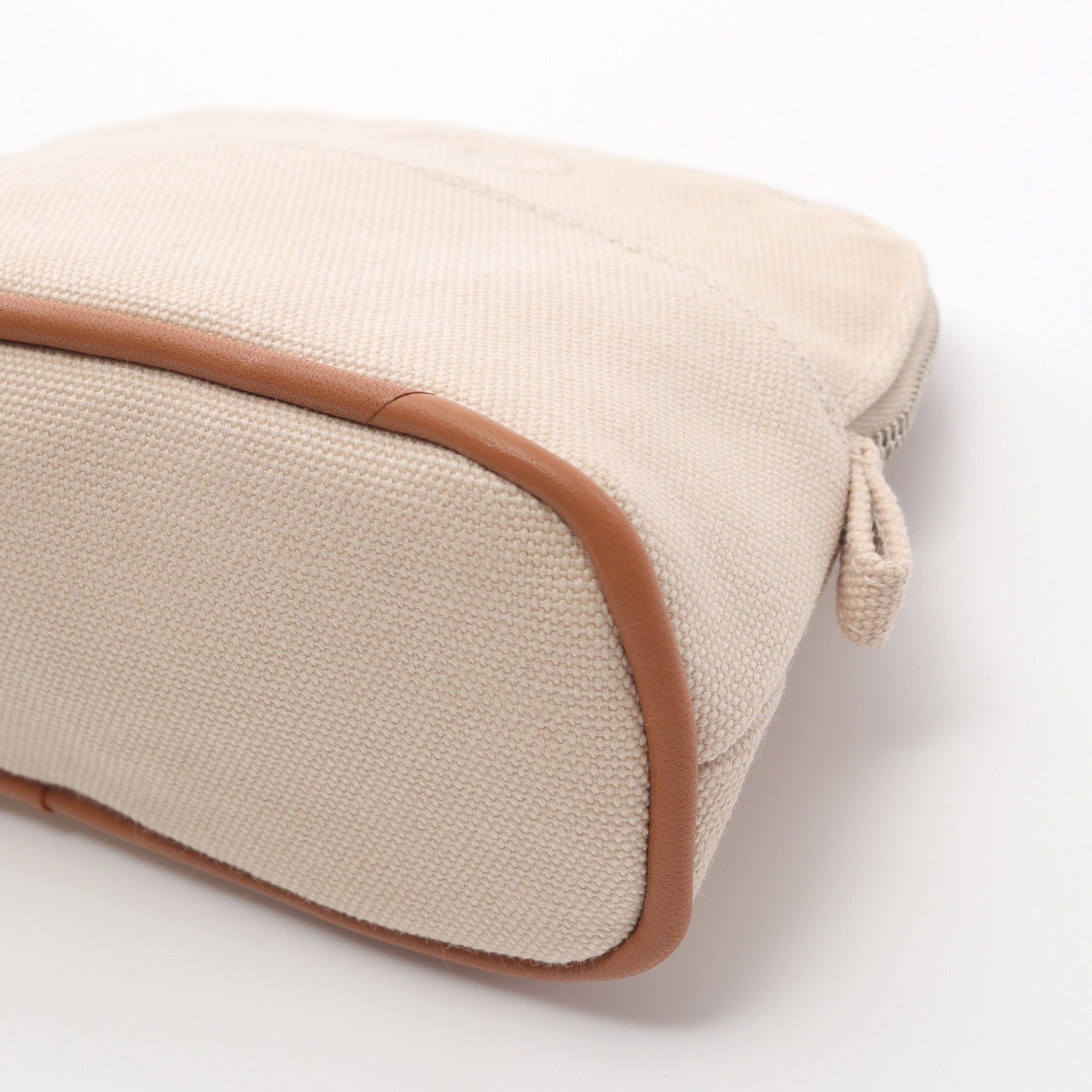 Hermes Hermes Bolide Pouch 15 Mini Canvas Leather Light Beige Brown Silver Hardware Size ONE SIZE - 5 Thumbnail