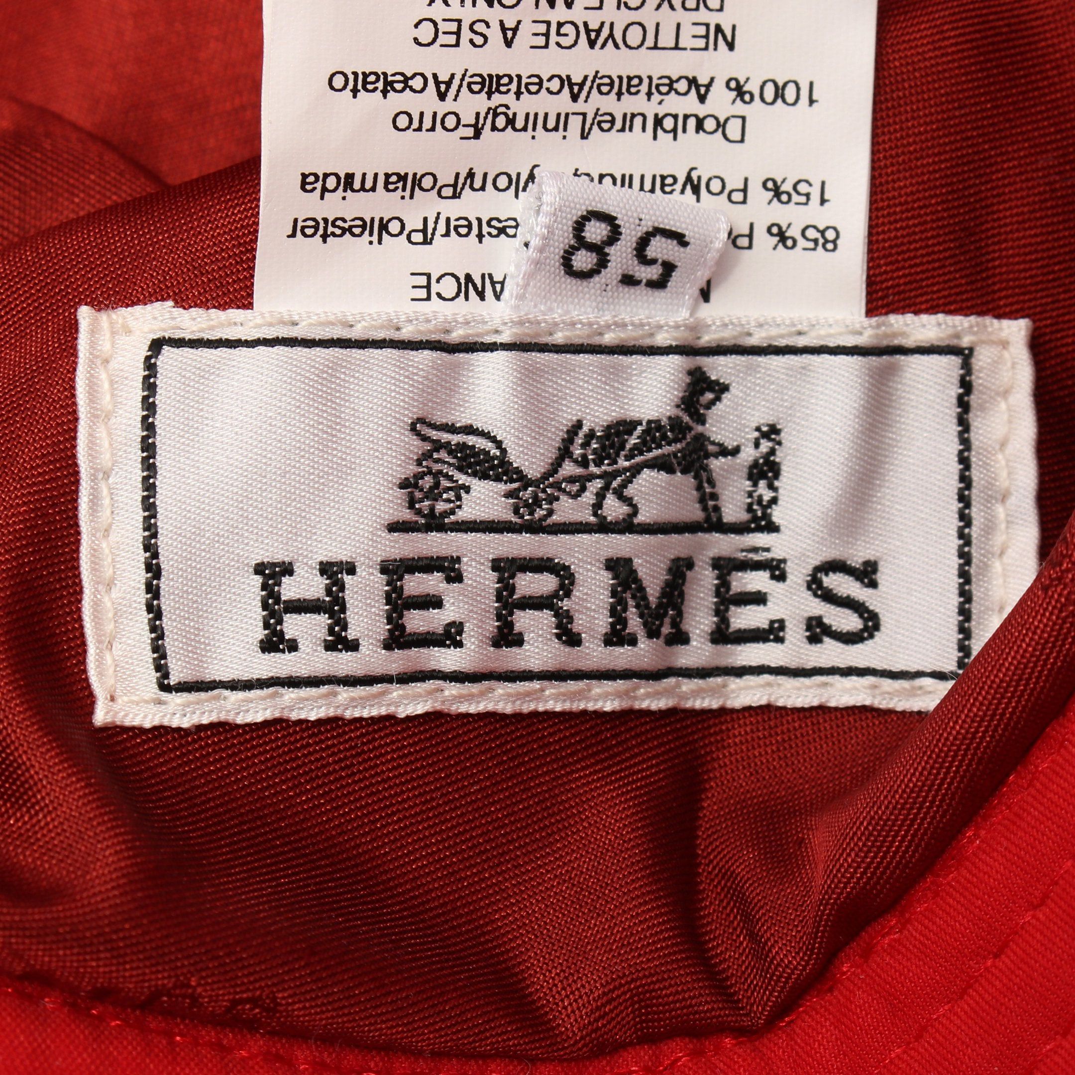 Hermes Hermes H Logo Bucket Hat Red Size ONE SIZE - 4 Thumbnail