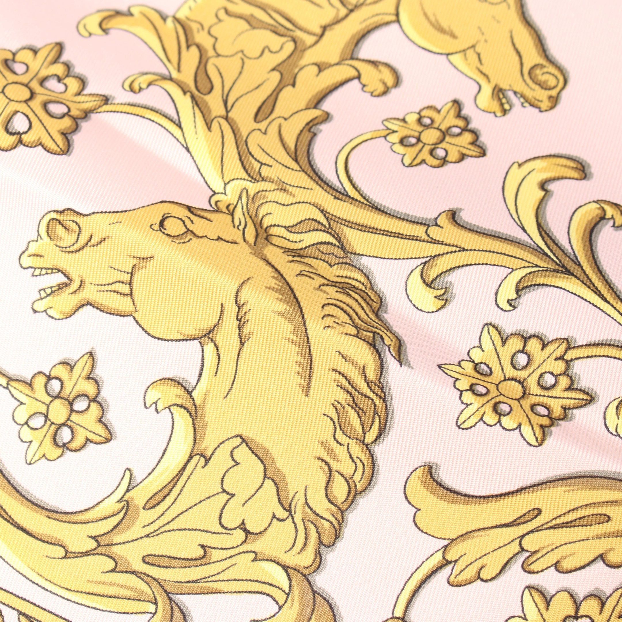 Hermes Hermes Carres 90 La Promenade De Longchamps Scarf Silk White Pink Multicolor Size ONE SIZE - 4 Thumbnail