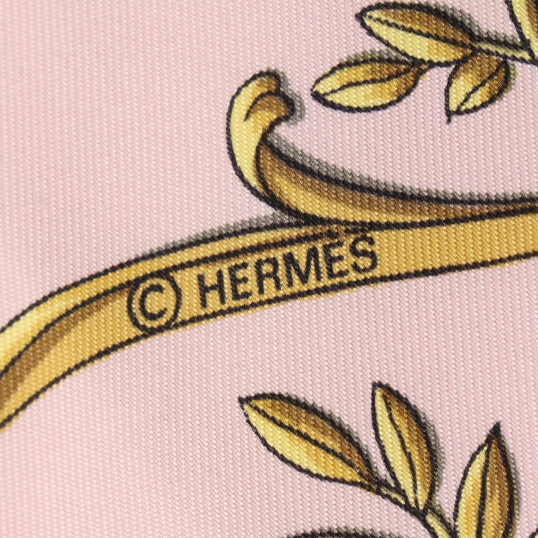Hermes Hermes Carres 90 La Promenade De Longchamps Scarf Silk White Pink Multicolor Size ONE SIZE - 2 Thumbnail