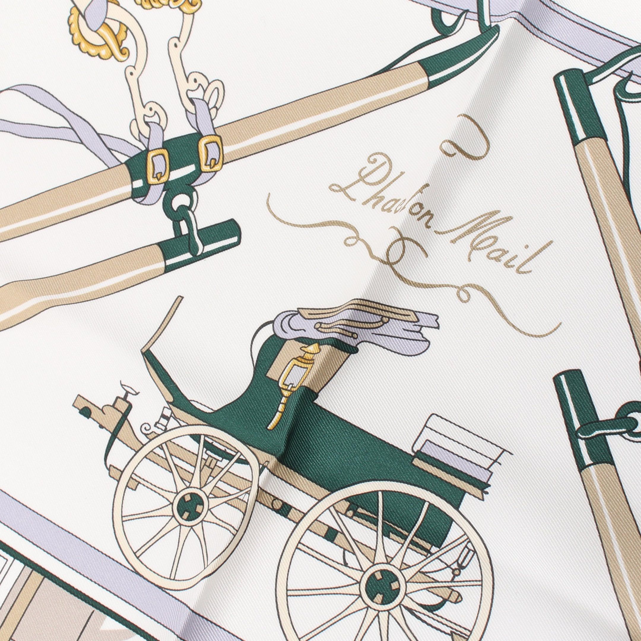 Hermes Hermes Carres 70 Palonniers Scarf Silk White Multicolor Size ONE SIZE - 4 Thumbnail