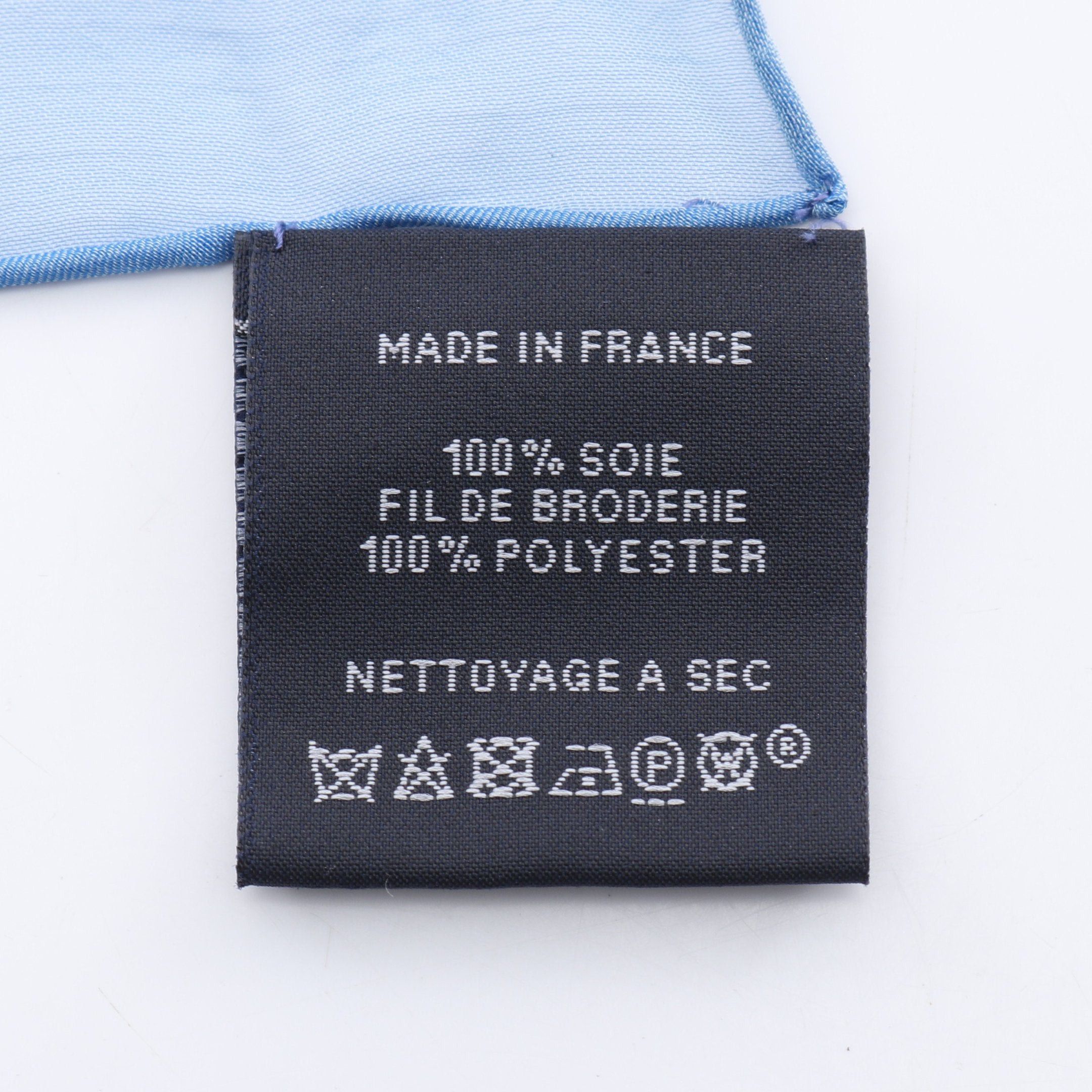 Hermes Hermes Carres 100 Multi Charm Scarf Embroidery Silk Blue Size ONE SIZE - 3 Thumbnail