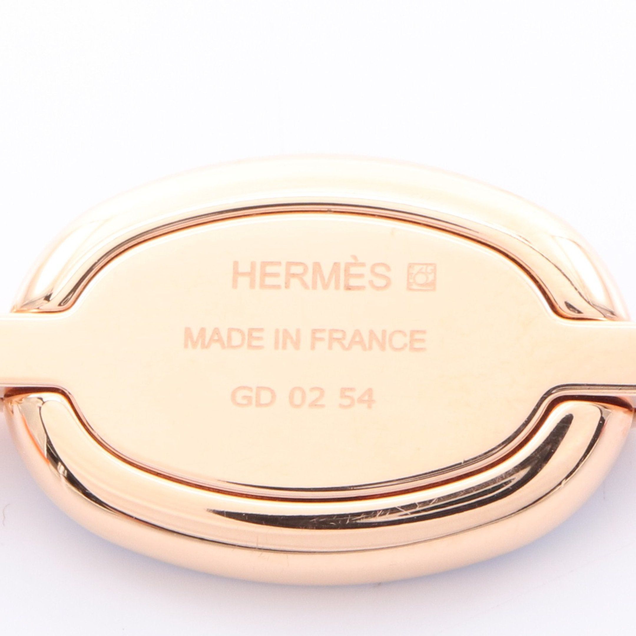 Hermes Hermes Chaîne Mini Mayonnaise Necklace Gp Pink Gold Blue Size ONE SIZE - 5 Thumbnail