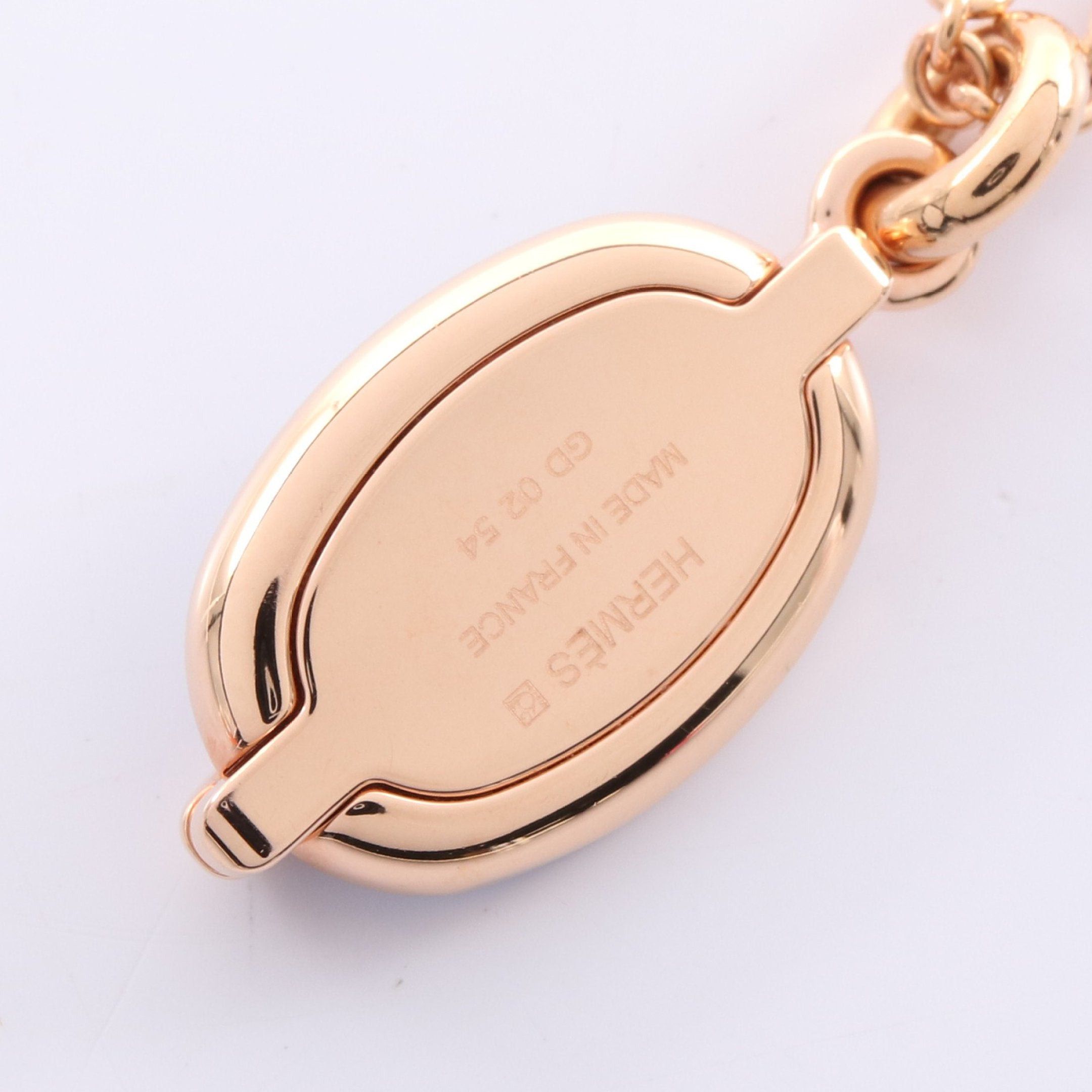 Hermes Hermes Chaîne Mini Mayonnaise Necklace Gp Pink Gold Blue Size ONE SIZE - 2 Thumbnail