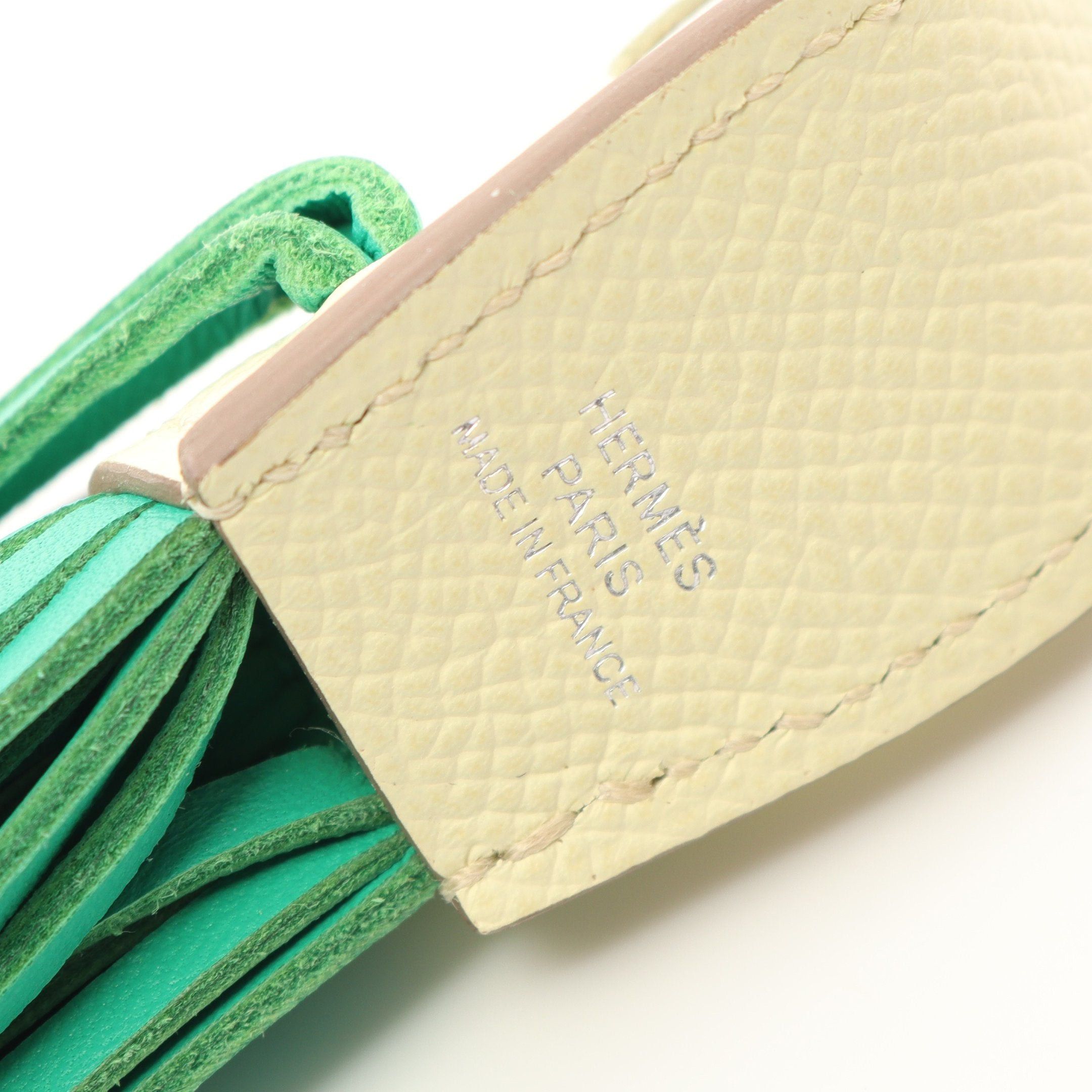 Hermes Hermes Poisson Jaune Milton Grimist Mint Bag Charm Aagneau Veau Epsom Green Multicolor Double Engraved Size ONE SIZE - 3 Thumbnail