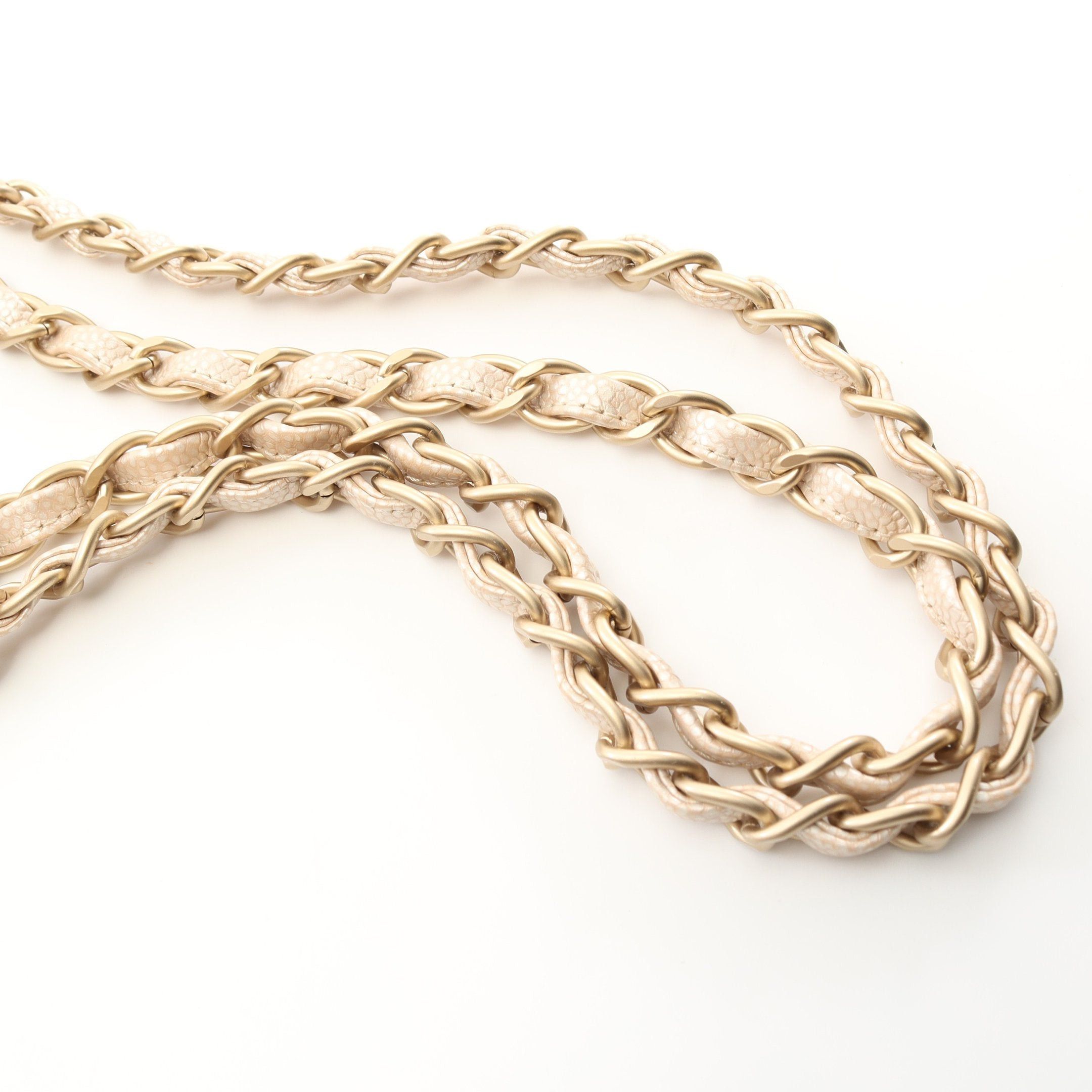 Chanel Chanel Decamatlassé 30 Classic Large Double Flap Chain Shoulder Bag Caviar Skin Beige Gold Hardware Size ONE SIZE - 10 Thumbnail