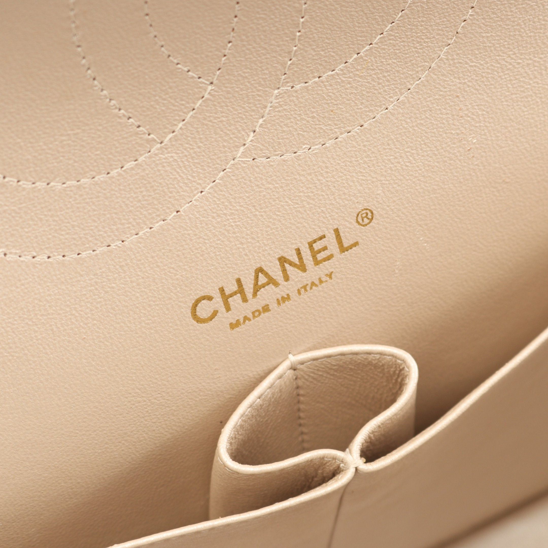 Chanel Chanel Decamatlassé 30 Classic Large Double Flap Chain Shoulder Bag Caviar Skin Beige Gold Hardware Size ONE SIZE - 4 Thumbnail