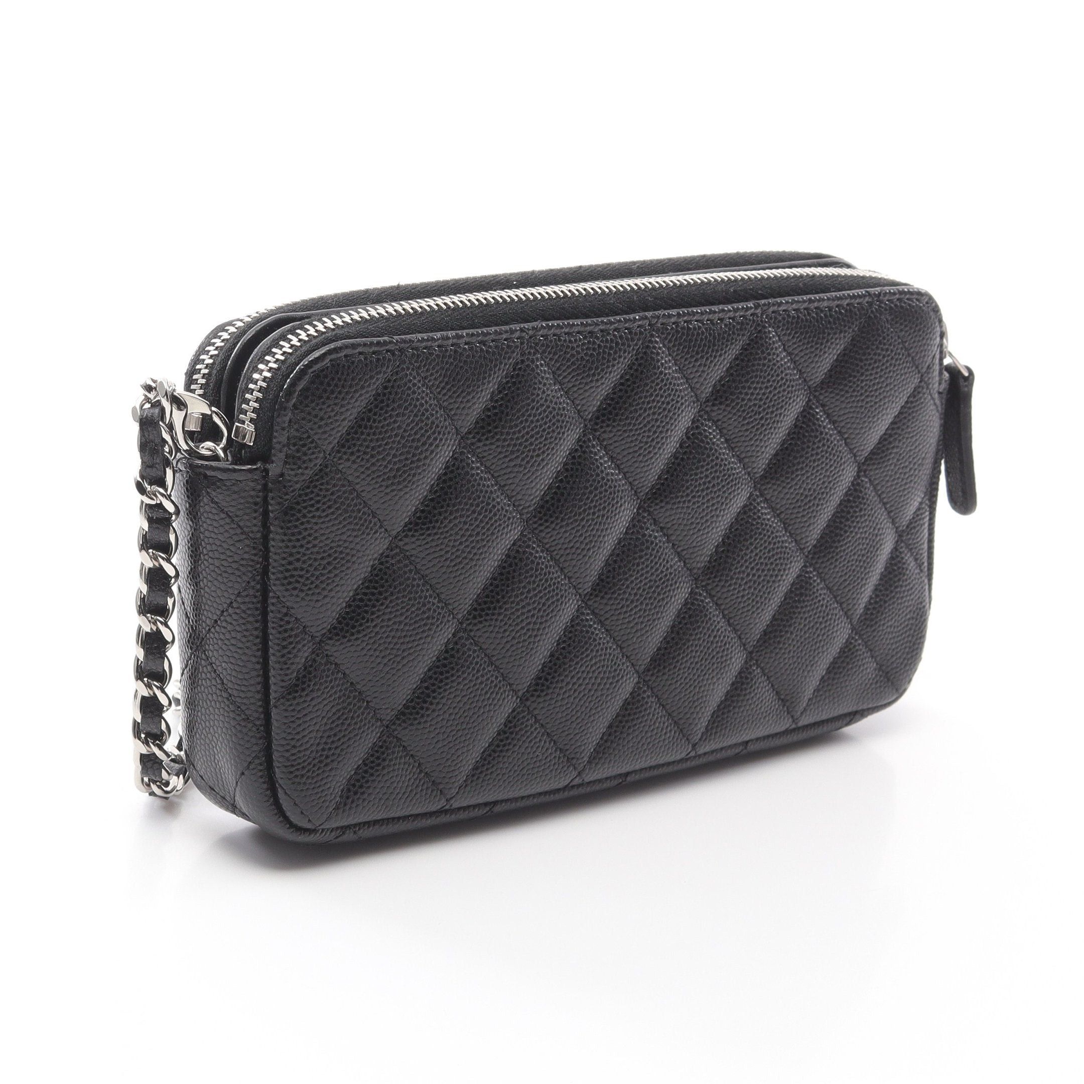 Chanel Chanel Matelasse Chain Wallet Caviar Skin Black Silver Hardware Size ONE SIZE - 2 Thumbnail