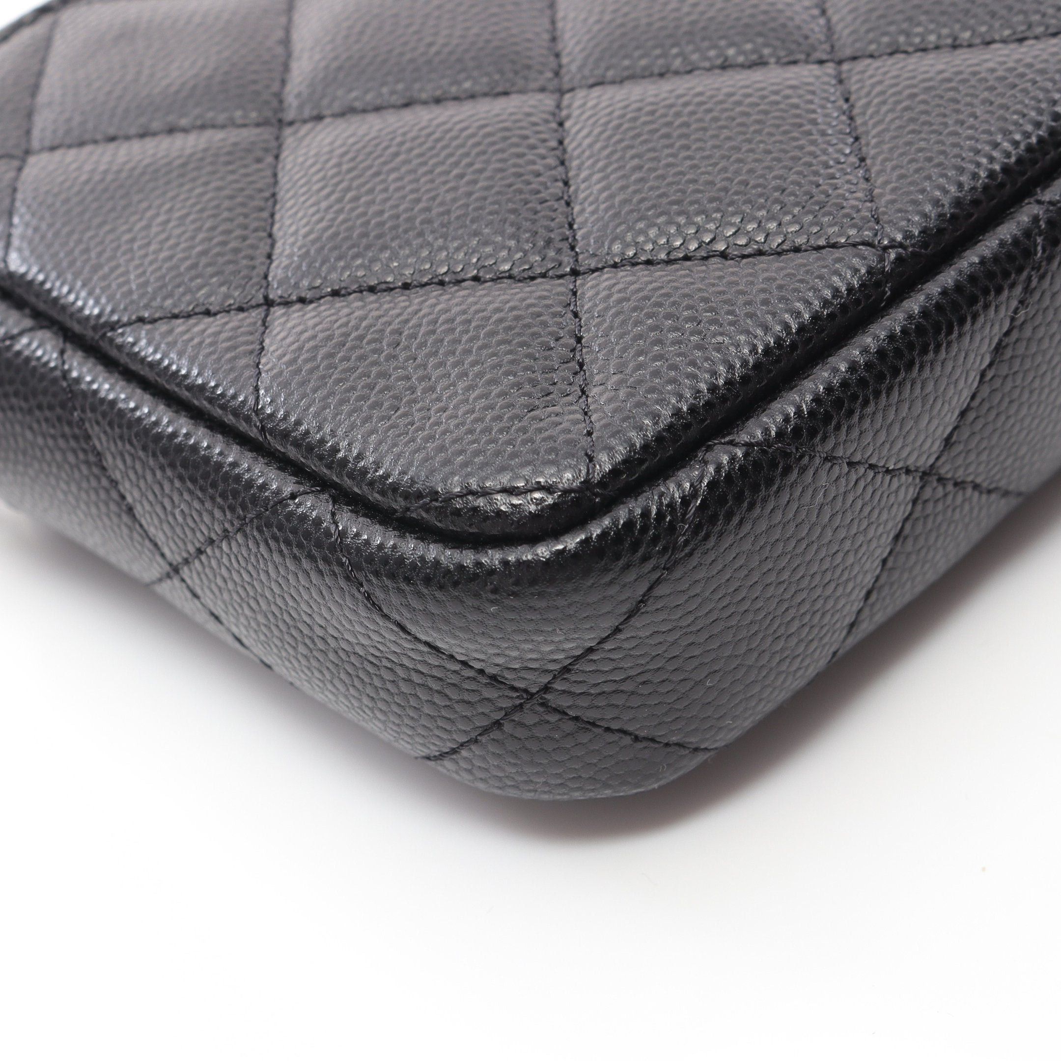 Chanel Chanel Matelasse Chain Wallet Caviar Skin Black Silver Hardware Size ONE SIZE - 8 Thumbnail
