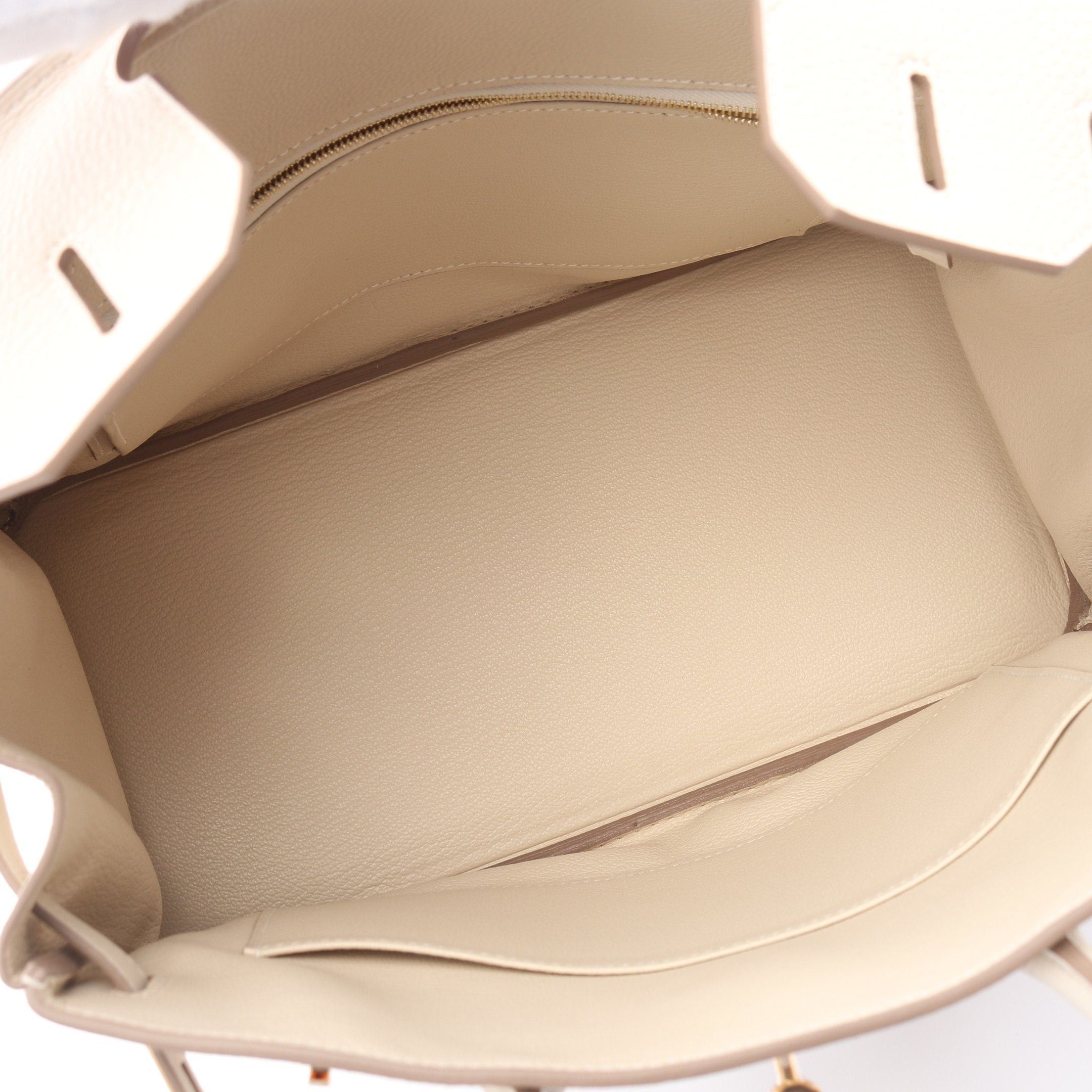 Hermes Hermes Birkin 30 Kure Handbag Togo Ivory Gold Hardware Double Engraved Size ONE SIZE - 3 Thumbnail