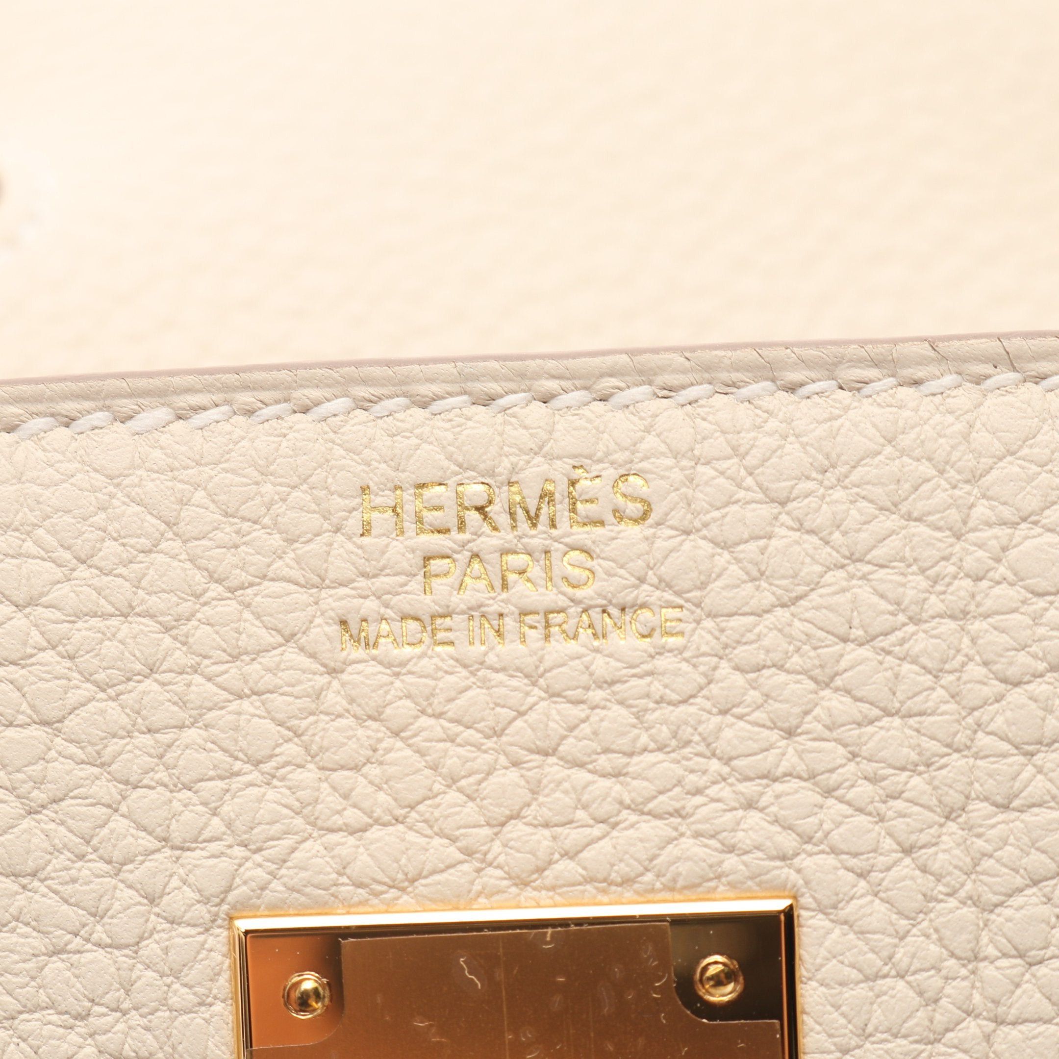 Hermes Hermes Birkin 30 Kure Handbag Togo Ivory Gold Hardware Double Engraved Size ONE SIZE - 4 Thumbnail