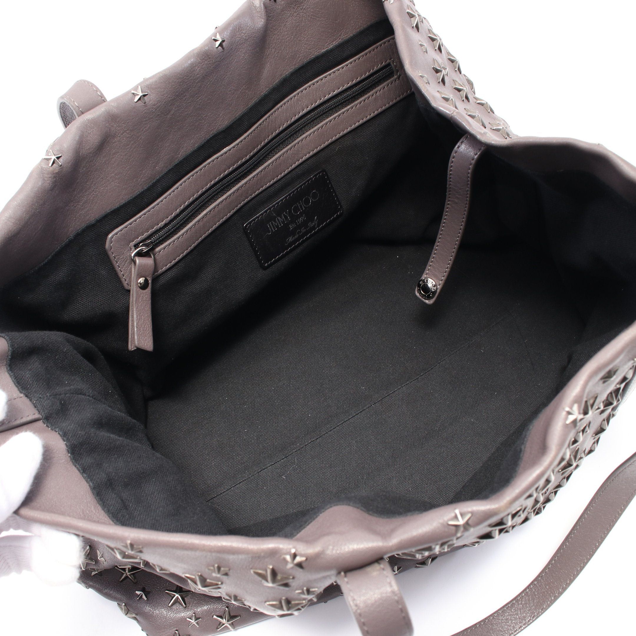 Jimmy Choo Jimmy Choo Shoulder Bag Tote Leather Gray Star Studs Size ONE SIZE - 3 Thumbnail