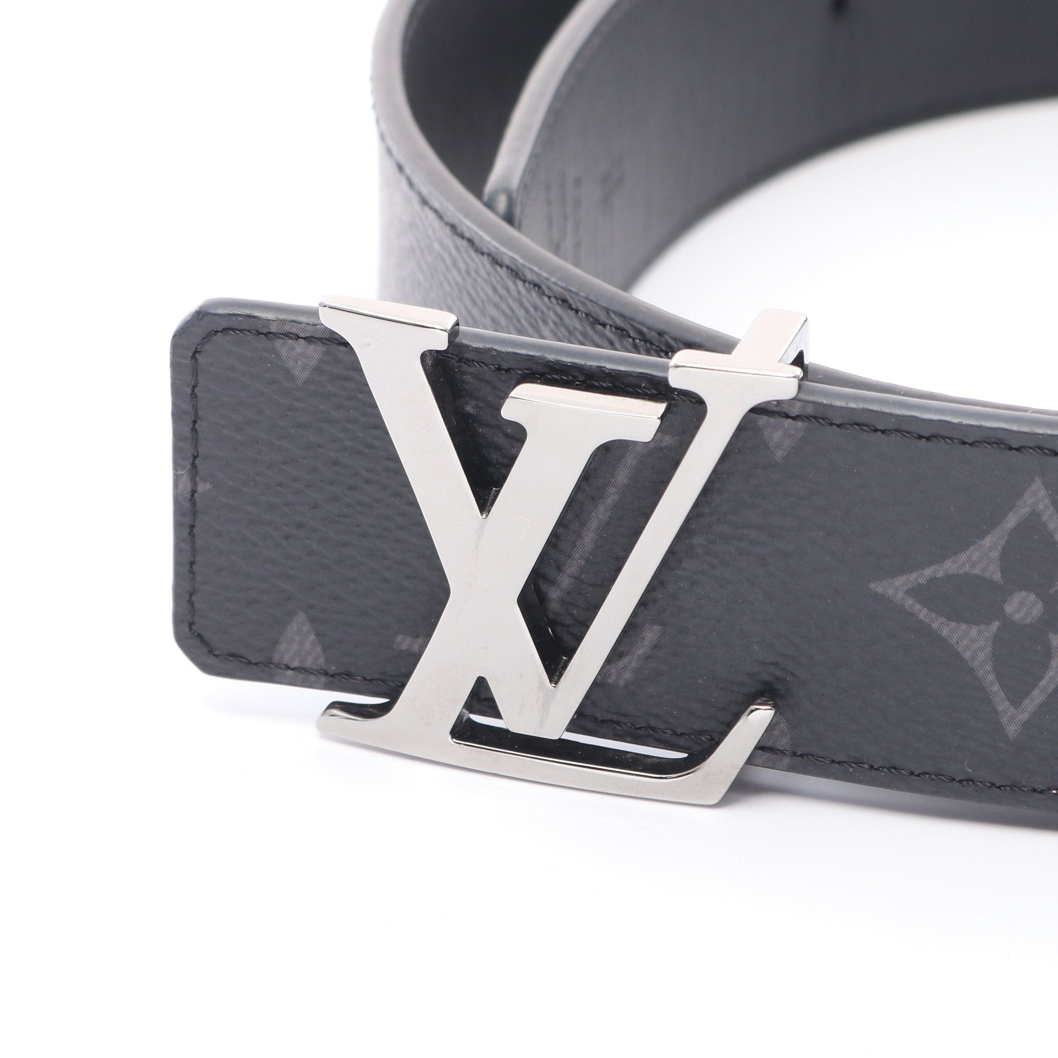 Louis Vuitton Louis Vuitton Lv Initials 35Mm Reversible Monogram Eclipse Belt Black Size ONE SIZE - 2 Thumbnail