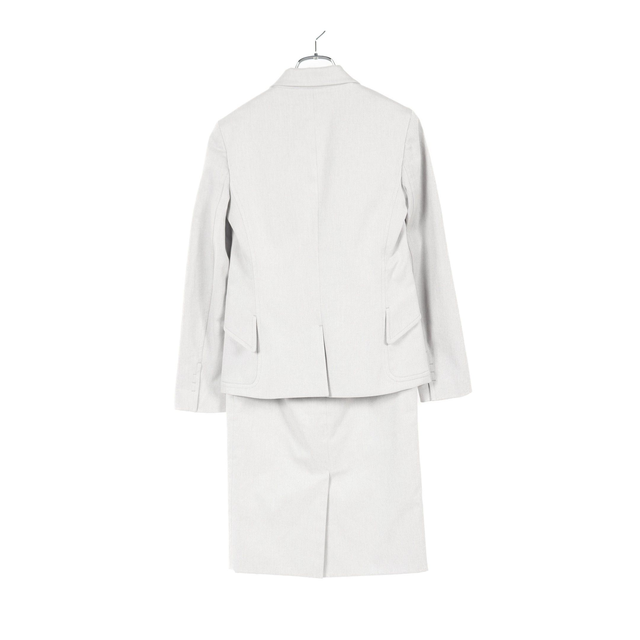 Hermes Hermes Serie Button Skirt Suit Set Up Cotton Light Gray Size ONE SIZE - 2 Thumbnail