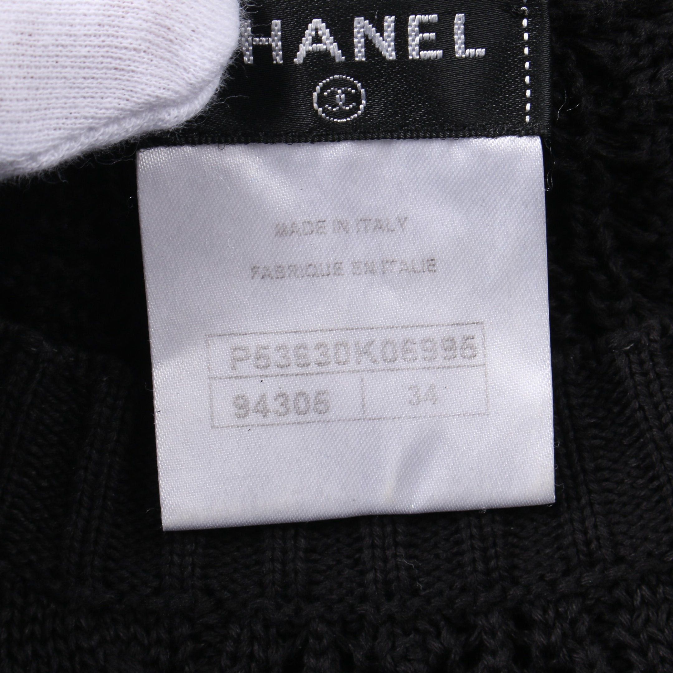 Chanel Chanel Cocomark Button Knit Cotton Black Size ONE SIZE - 5 Thumbnail