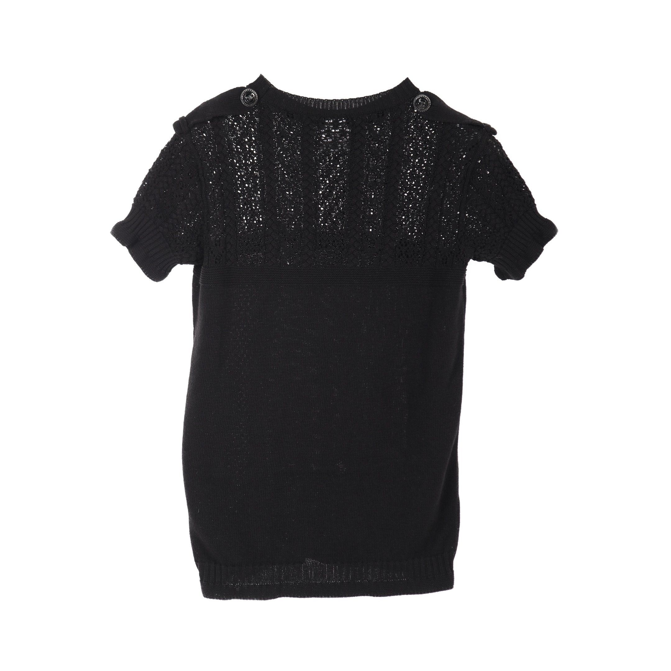 Chanel Chanel Cocomark Button Knit Cotton Black Size ONE SIZE - 2 Thumbnail