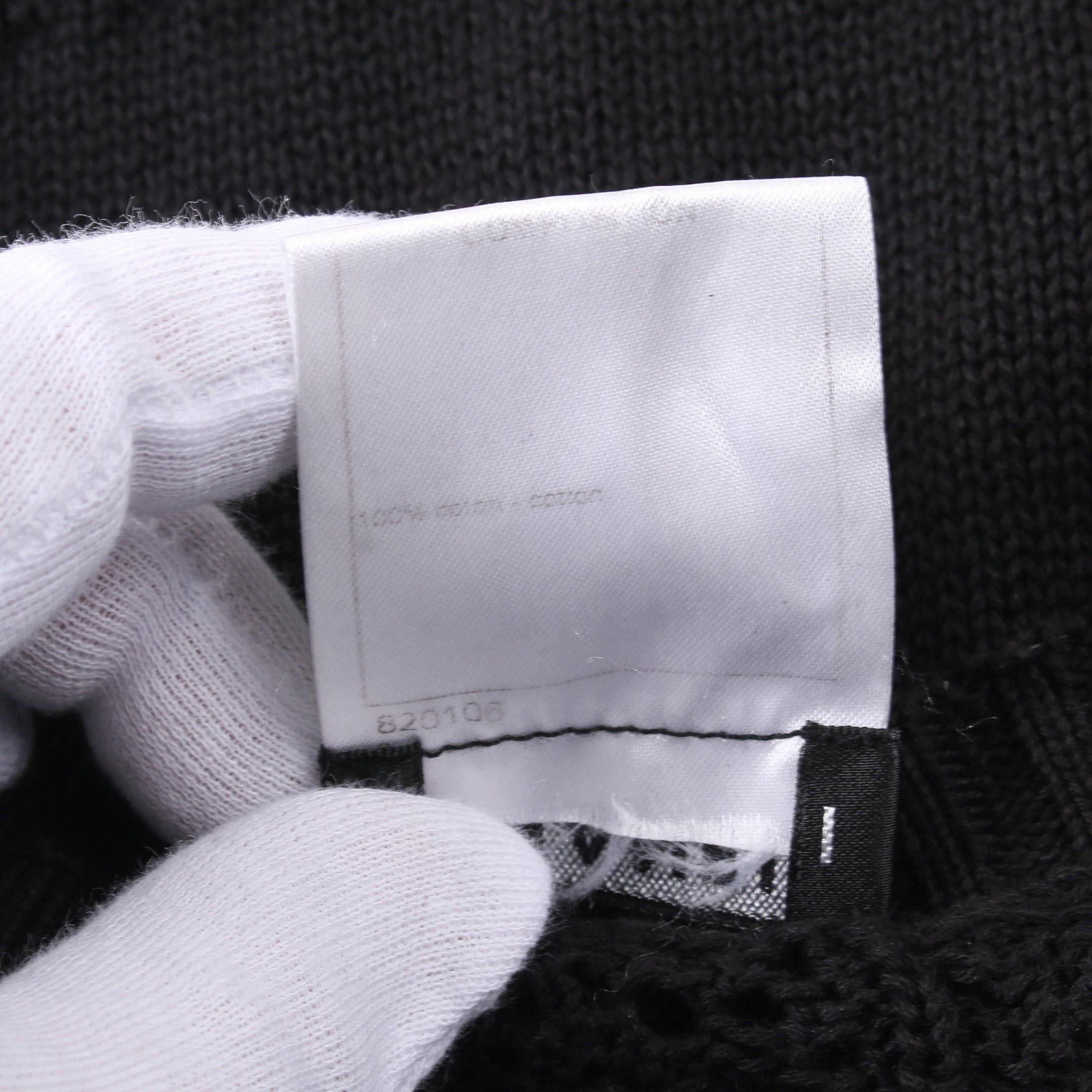 Chanel Chanel Cocomark Button Knit Cotton Black Size ONE SIZE - 4 Thumbnail