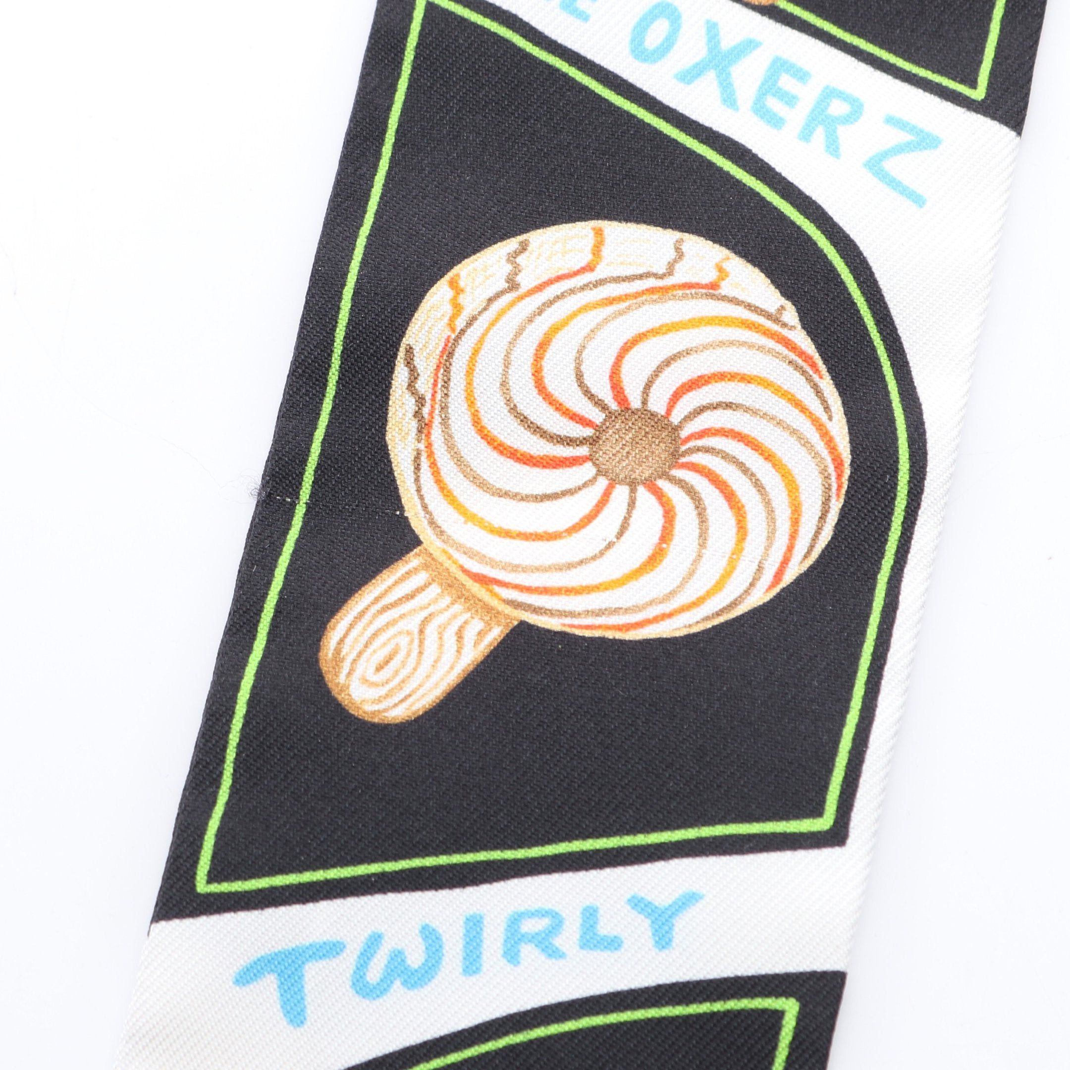 Hermes Hermes Twilly Funny Ice Cream Ribbon Scarf Silk Black Multicolor Size ONE SIZE - 4 Thumbnail