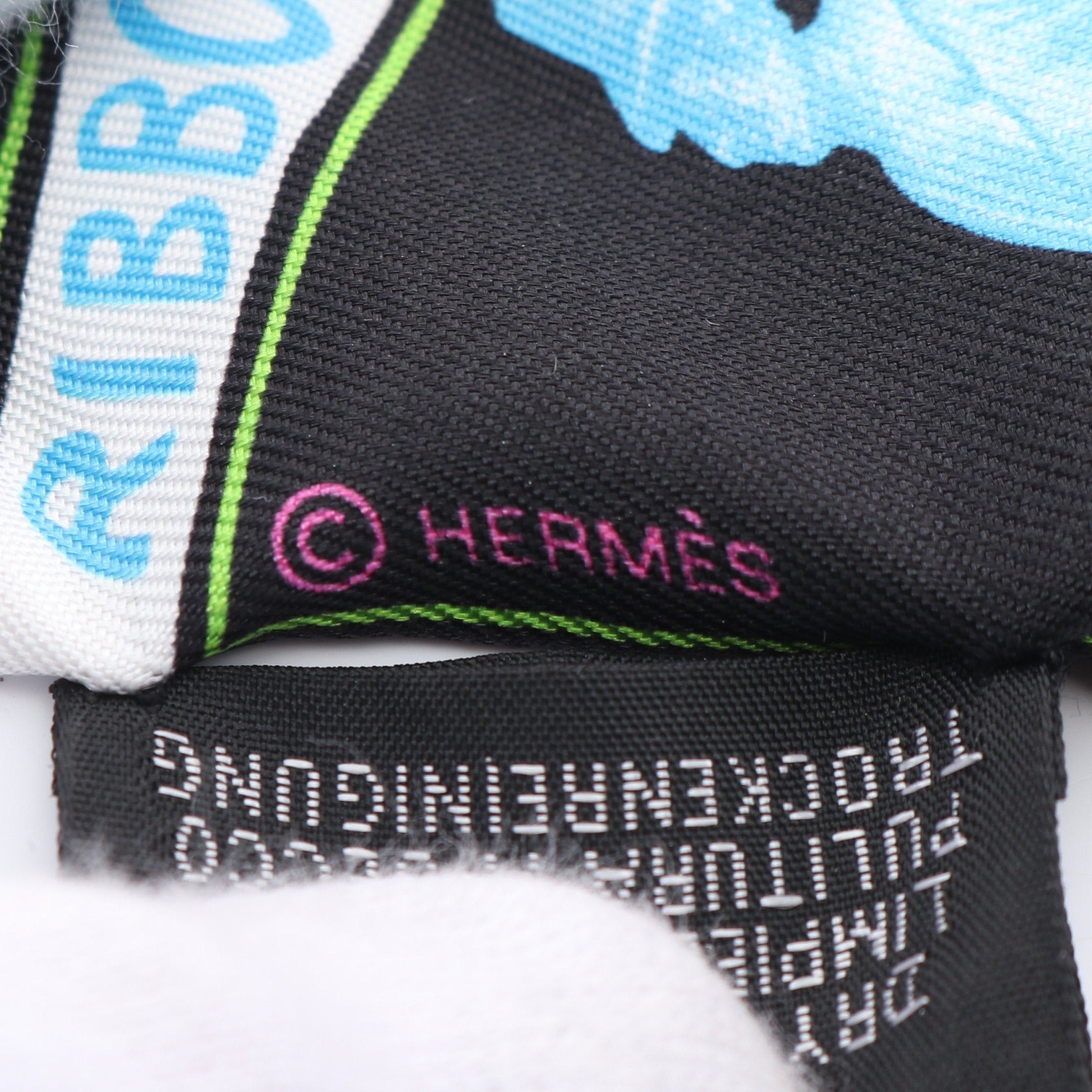 Hermes Hermes Twilly Funny Ice Cream Ribbon Scarf Silk Black Multicolor Size ONE SIZE - 2 Thumbnail