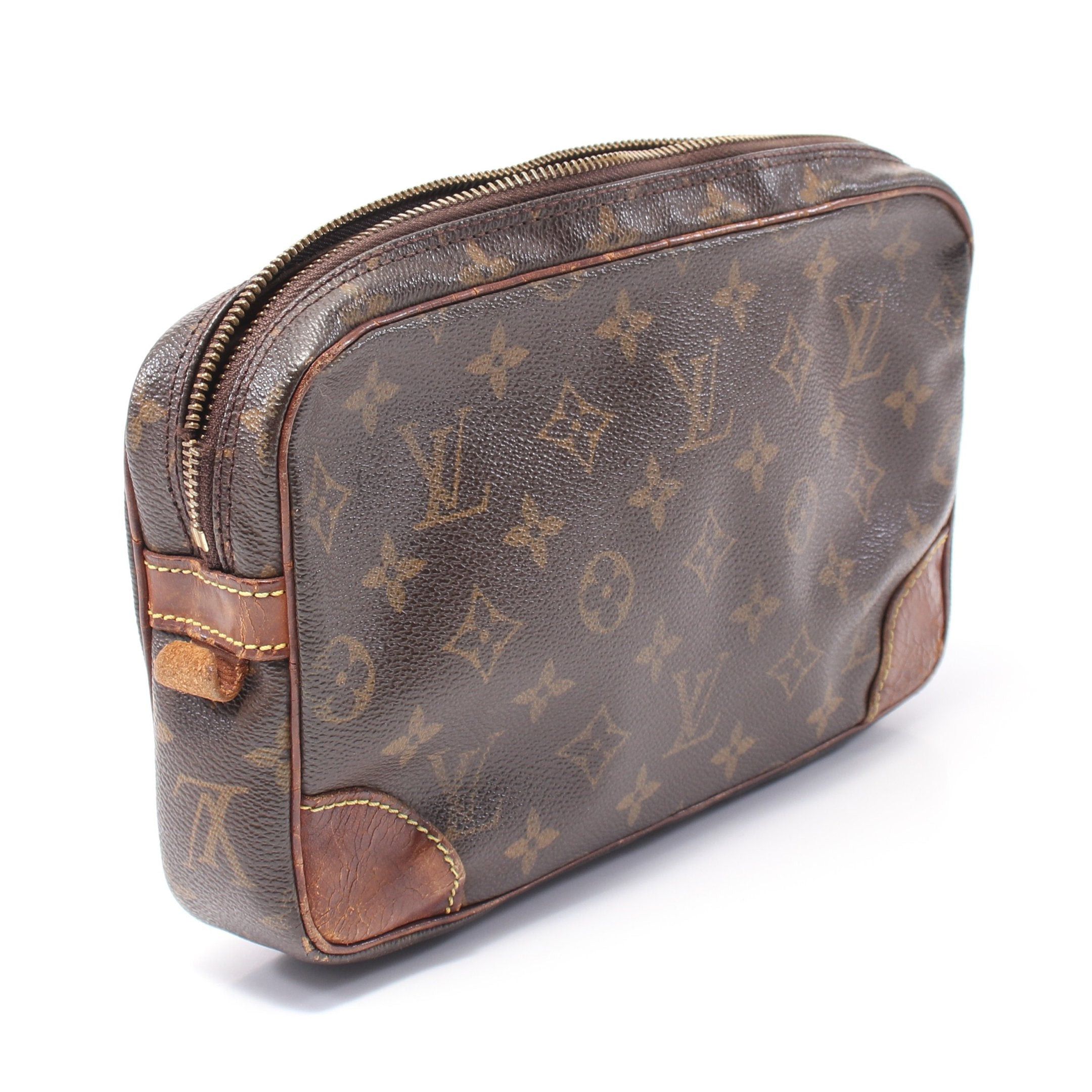 Louis Vuitton Louis Vuitton Marly Dragonne Monogram Clutch Bag Second Leather Brown Size ONE SIZE - 2 Thumbnail