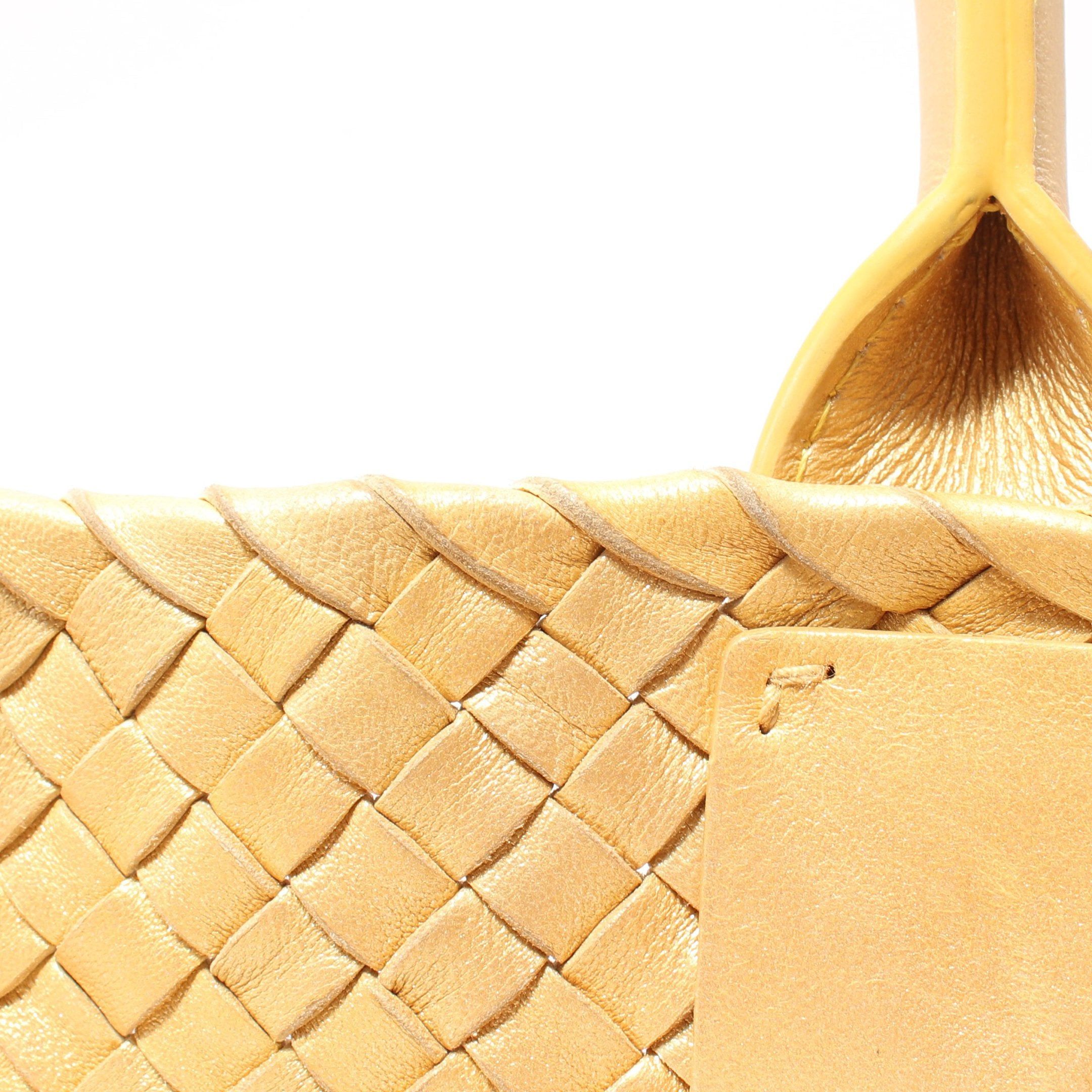 Bottega Veneta Bottega Veneta Hippopotamus Pm Intrecciato Handbag Tote Bag Leather Gold Size ONE SIZE - 7 Thumbnail