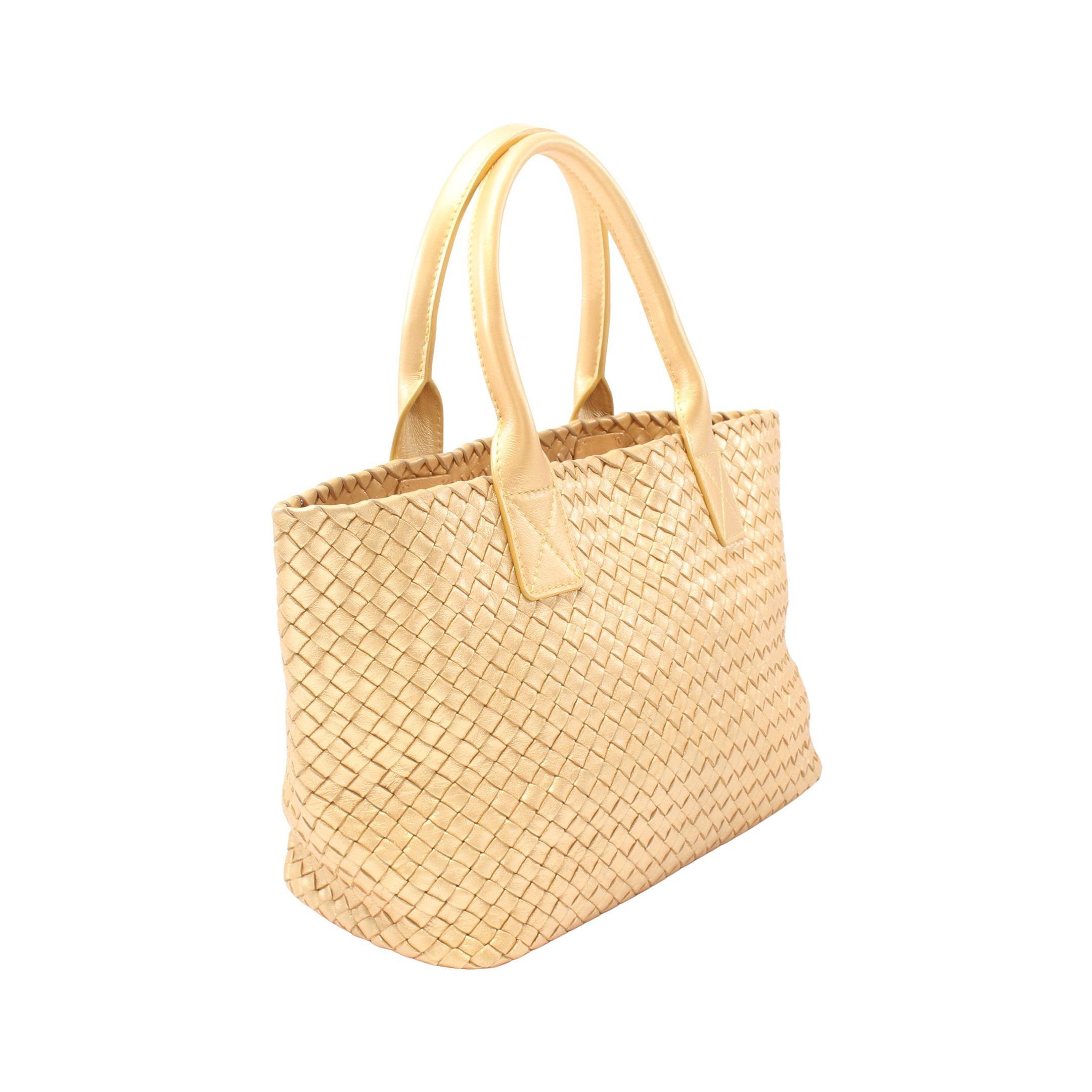 Bottega Veneta Bottega Veneta Hippopotamus Pm Intrecciato Handbag Tote Bag Leather Gold Size ONE SIZE - 2 Thumbnail