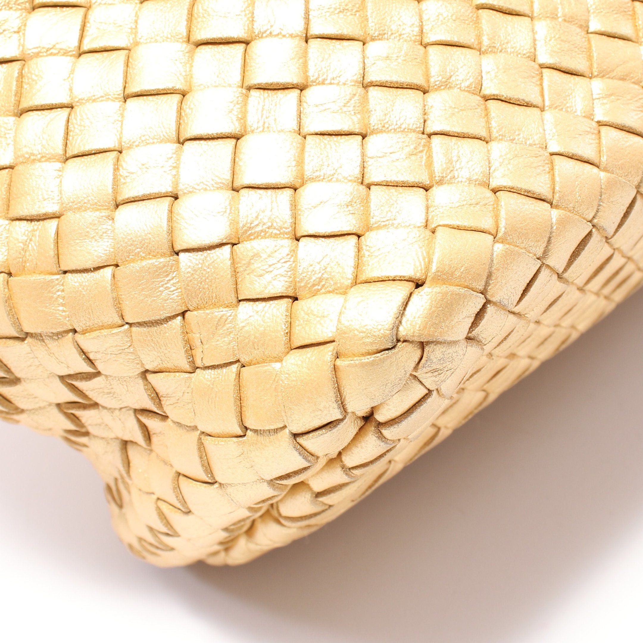 Bottega Veneta Bottega Veneta Hippopotamus Pm Intrecciato Handbag Tote Bag Leather Gold Size ONE SIZE - 8 Thumbnail