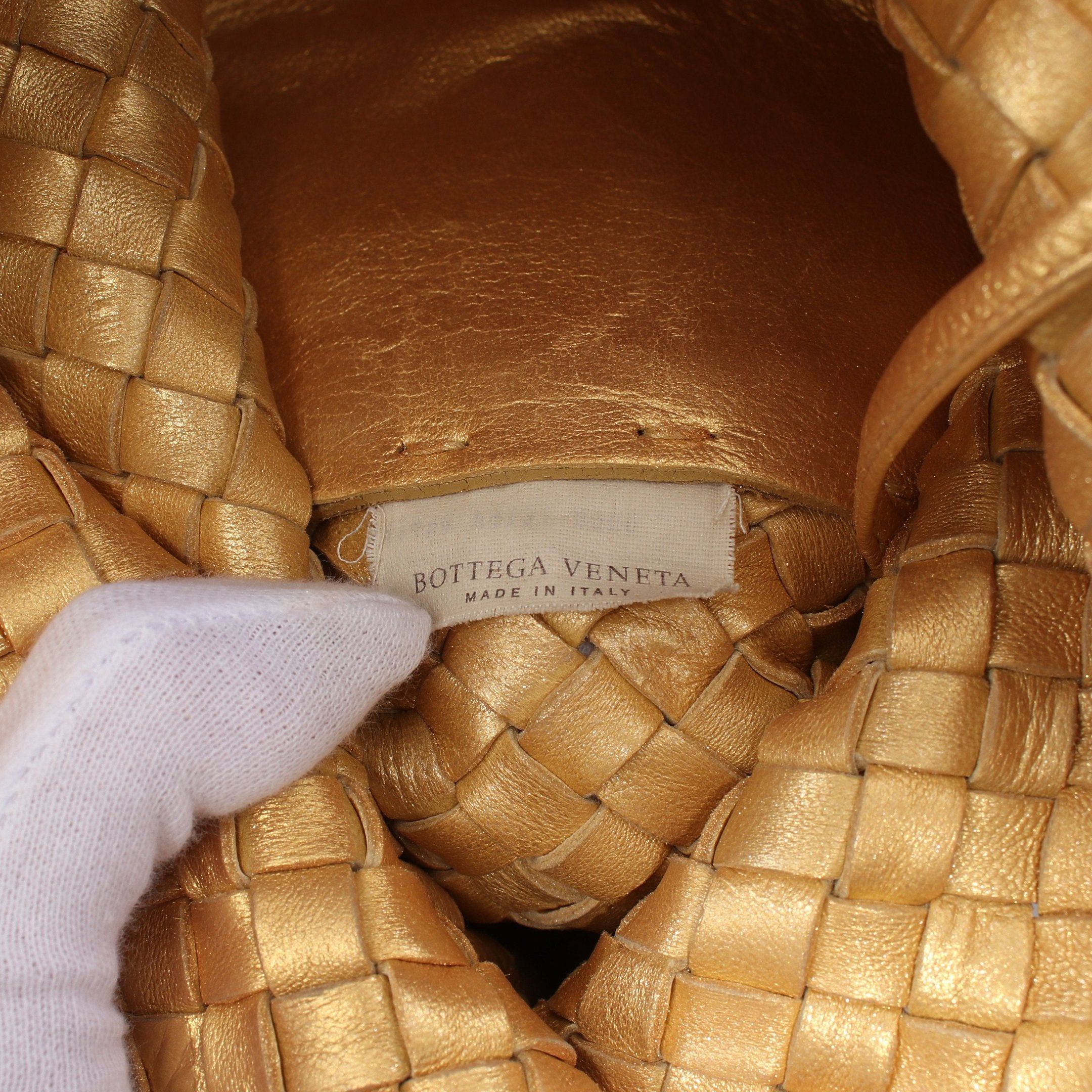 Bottega Veneta Bottega Veneta Hippopotamus Pm Intrecciato Handbag Tote Bag Leather Gold Size ONE SIZE - 4 Thumbnail