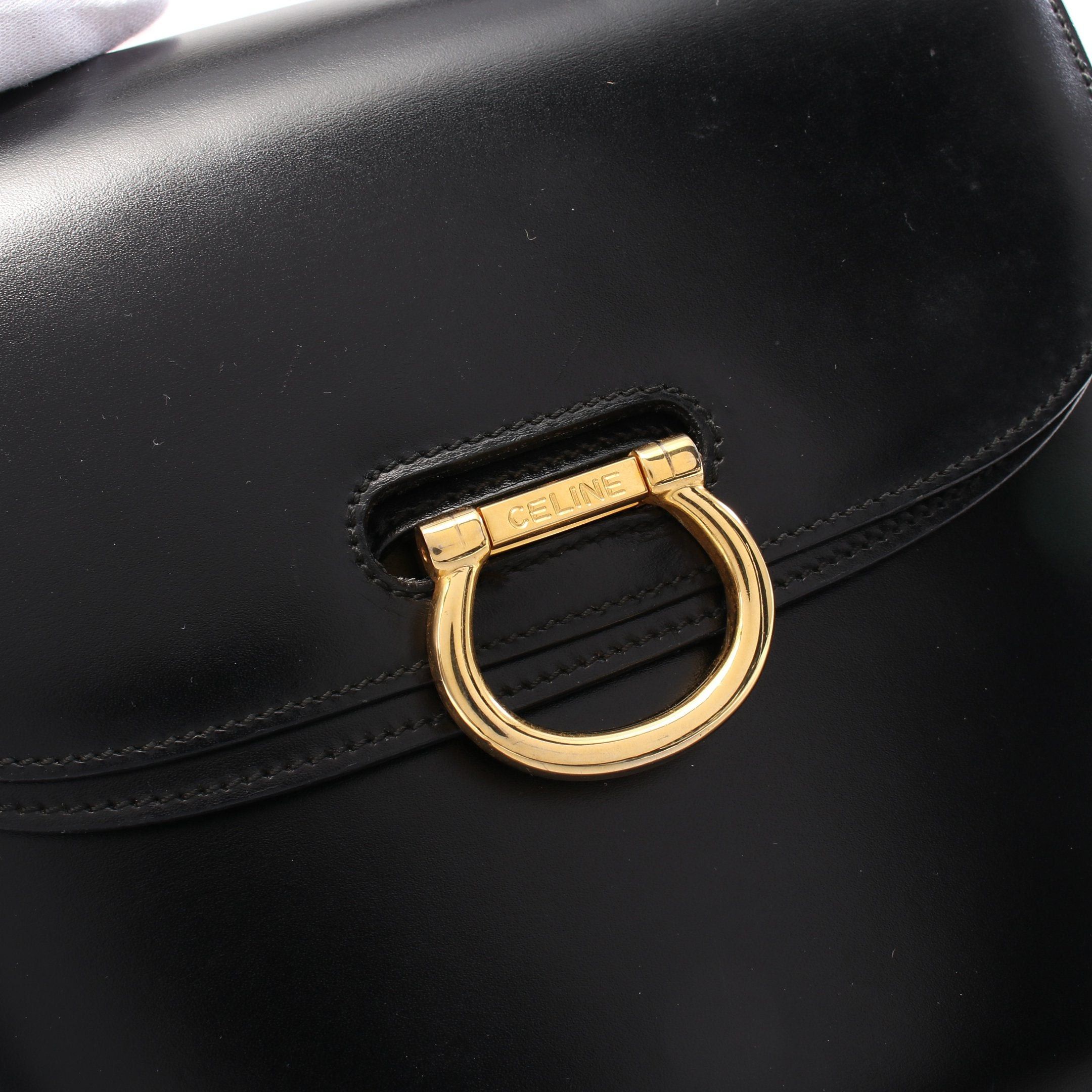 Celine Celine Handbag Leather Black Size ONE SIZE - 9 Thumbnail