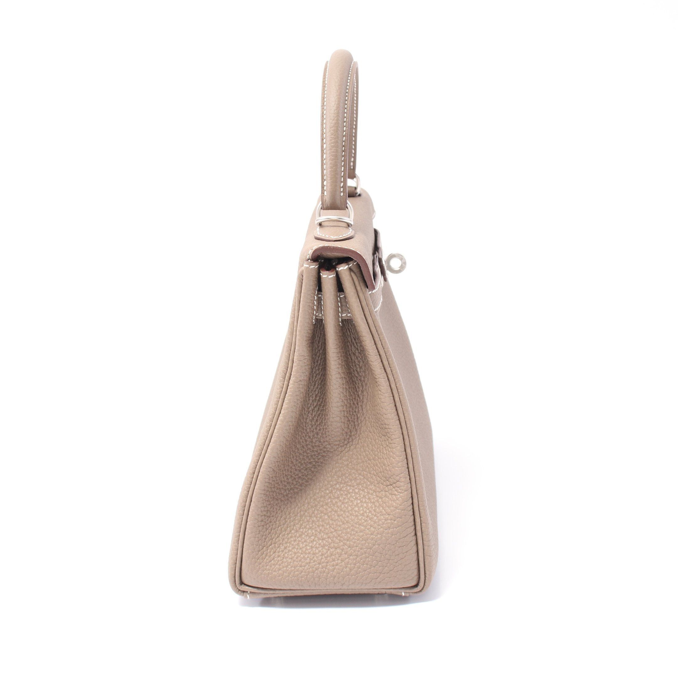 Hermes Hermes Kelly 25 Etoupe Handbag Togo Gray Brown Silver Hardware Inner Stitch K Stamp Size ONE SIZE - 7 Thumbnail