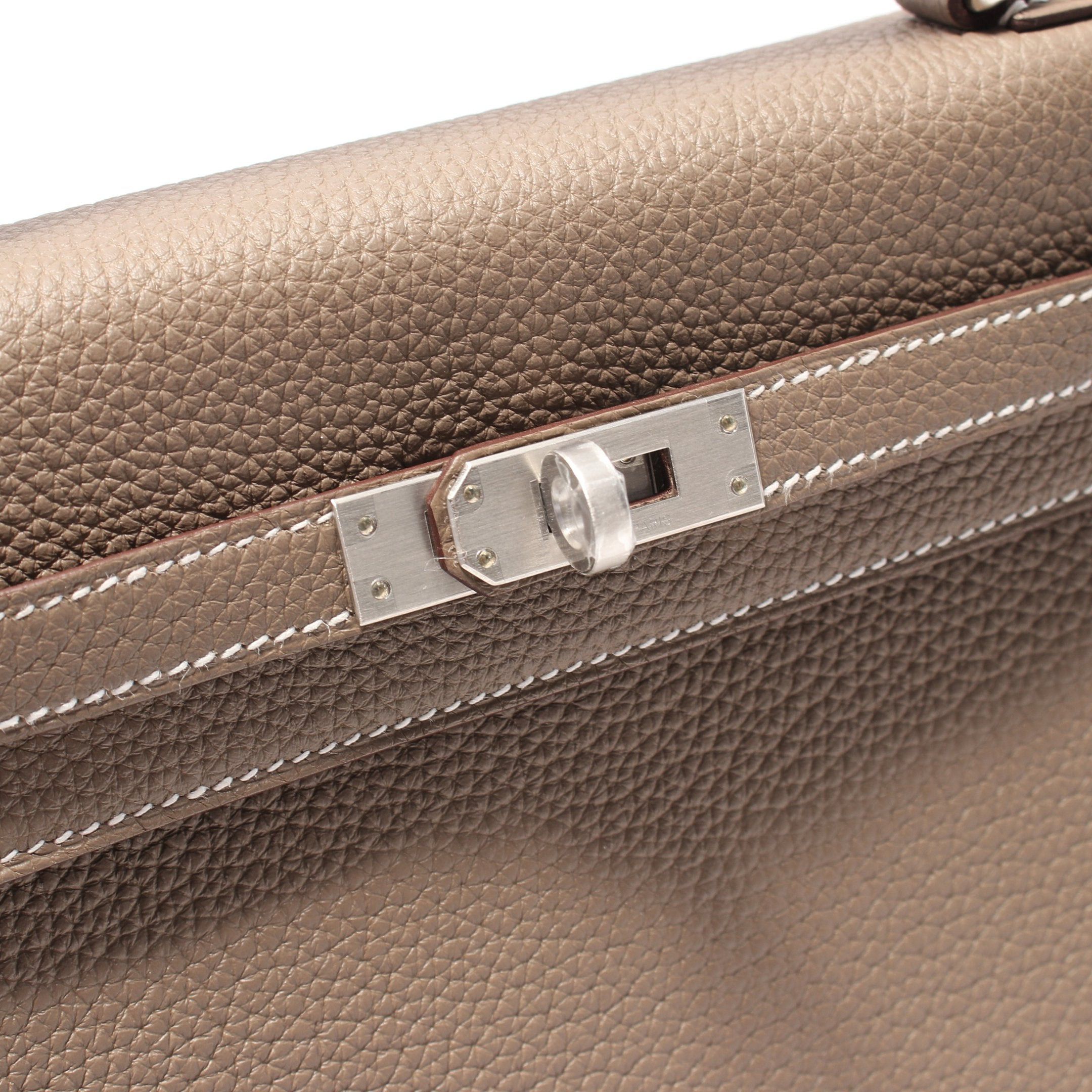 Hermes Hermes Kelly 25 Etoupe Handbag Togo Gray Brown Silver Hardware Inner Stitch K Stamp Size ONE SIZE - 8 Thumbnail