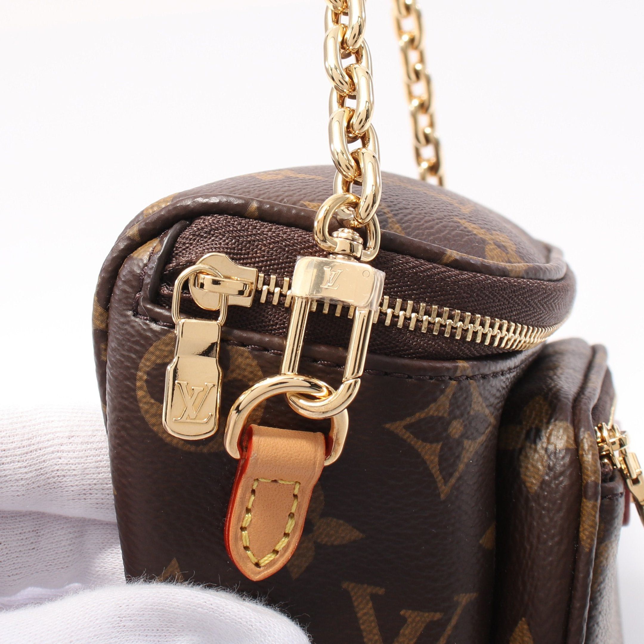 Louis Vuitton Louis Vuitton Mini Bum Bag Monogram Chain Handbag Leather Brown Size ONE SIZE - 5 Thumbnail