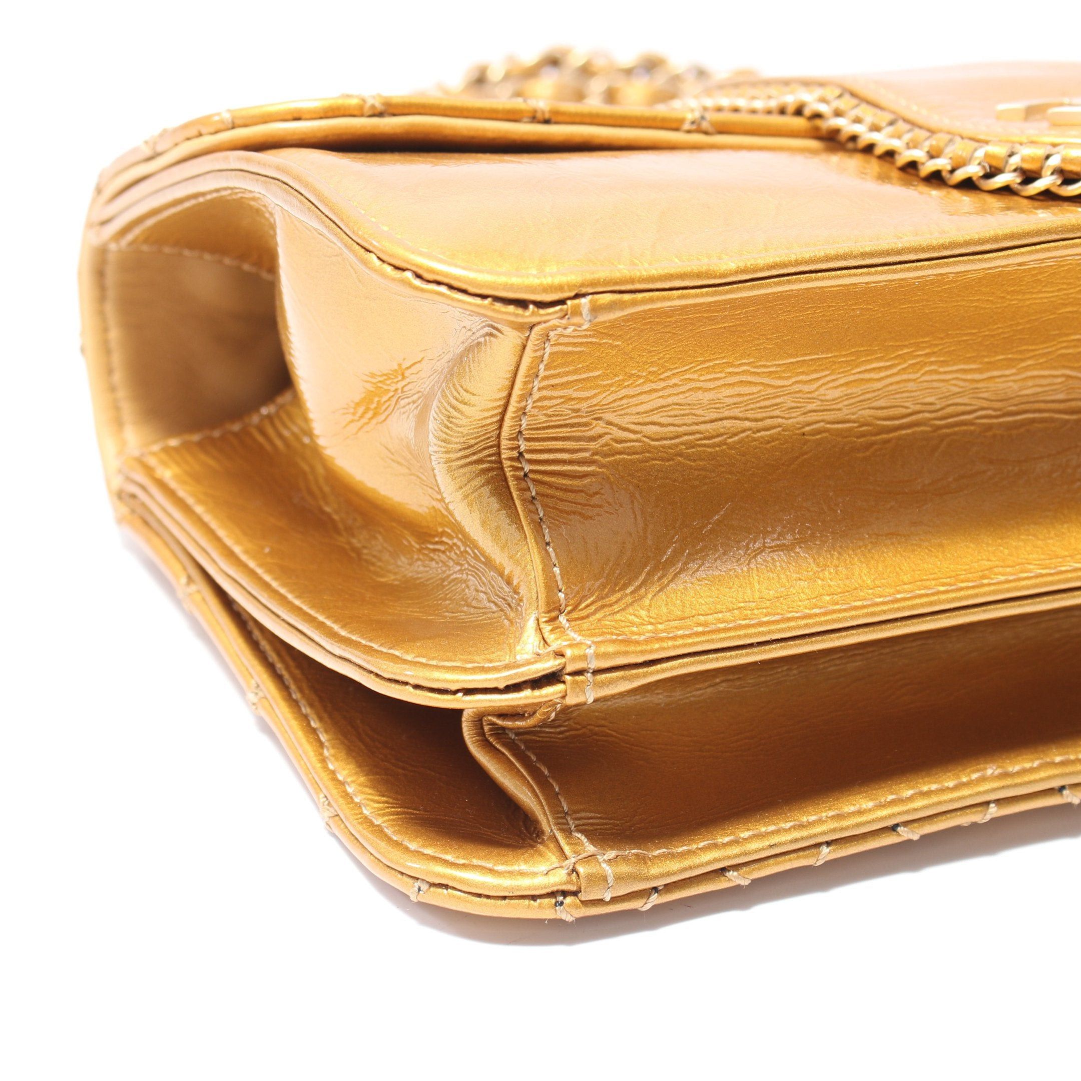 Chanel Chanel Matelasse Luxury Line Double Chain Shoulder Bag Patent Leather Gold Hardware Size ONE SIZE - 12 Thumbnail
