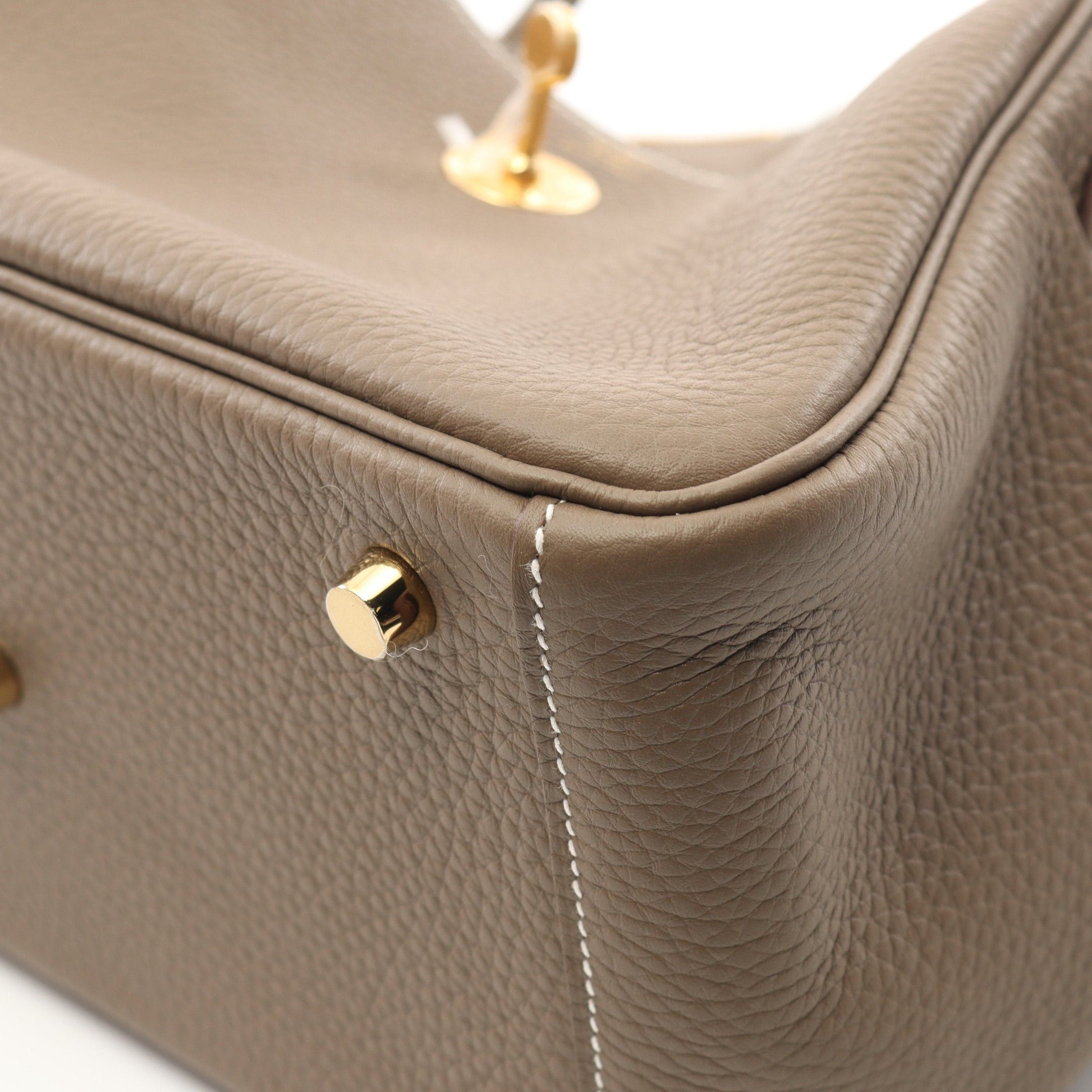 Hermes Hermes Lindy 26 Shoulder Bag Clemence Leather Gray Brown Gold Hardware K Stamp Size ONE SIZE - 6 Thumbnail
