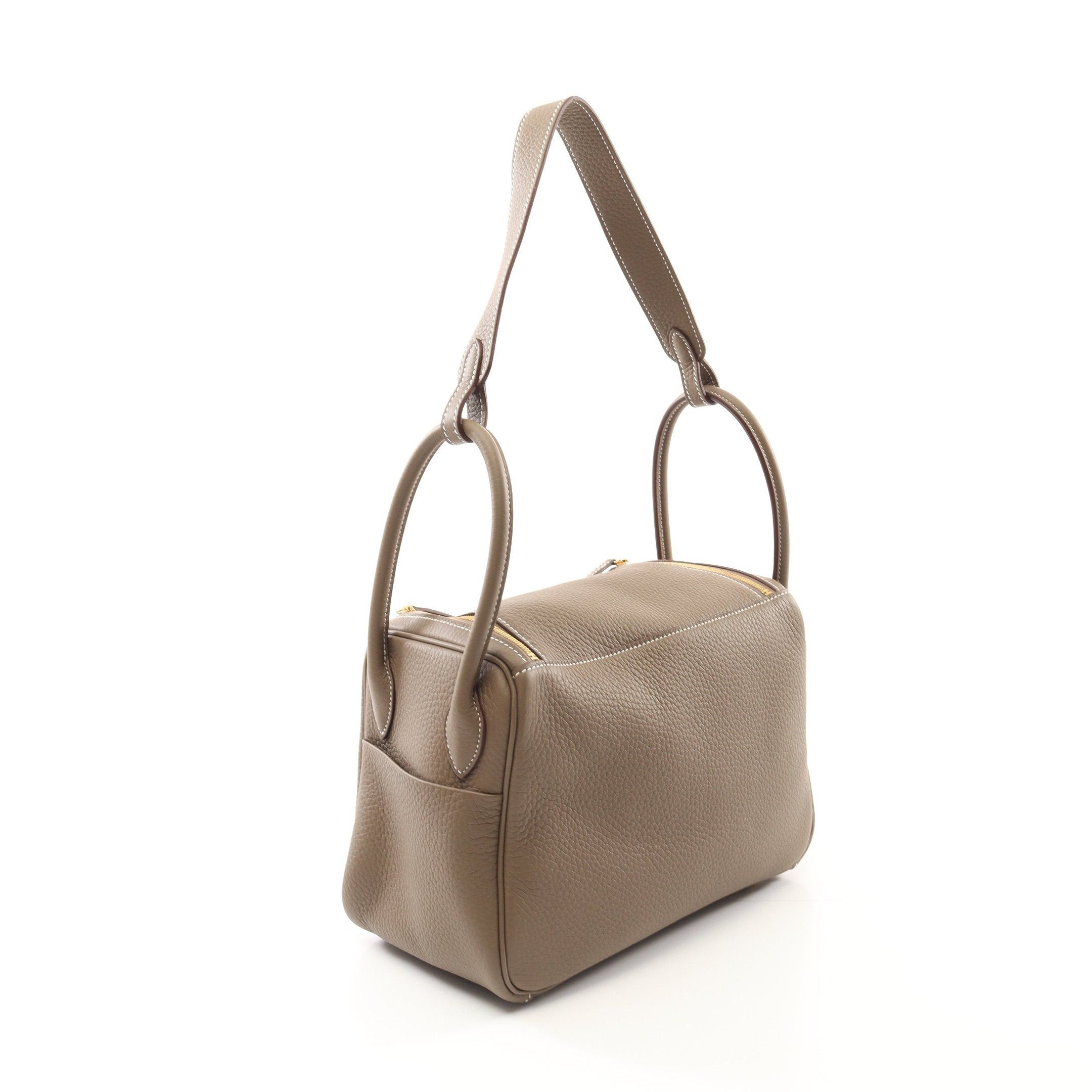 Hermes Hermes Lindy 26 Shoulder Bag Clemence Leather Gray Brown Gold Hardware K Stamp Size ONE SIZE - 2 Thumbnail